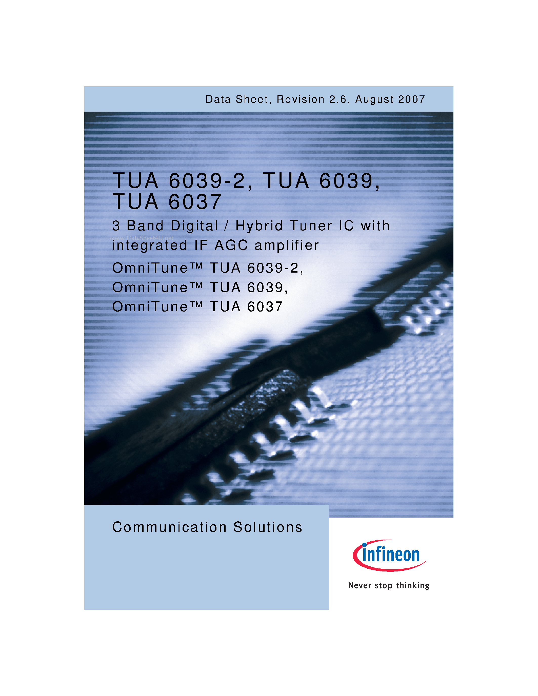 Datasheet TUA6037 - (TUA6037 / TUA6039) 3 Band Digital / Hybrid Tuner IC page 1