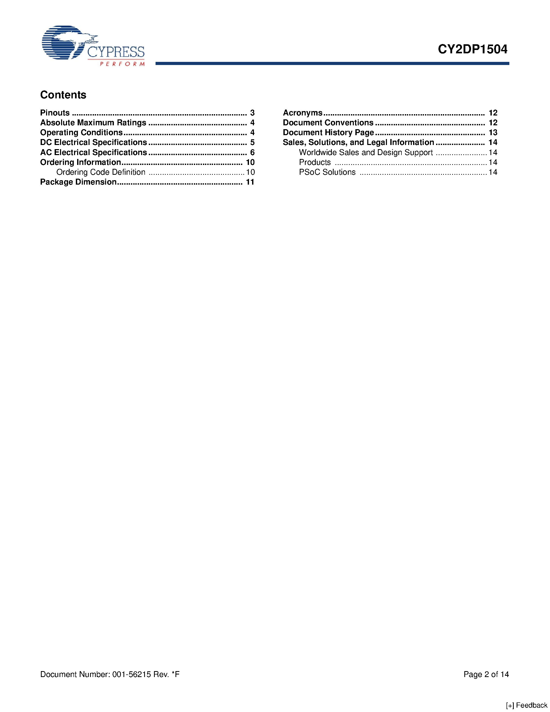 Datasheet CY2DP1504 - 1:4 LVPECL Fanout Buffer page 2