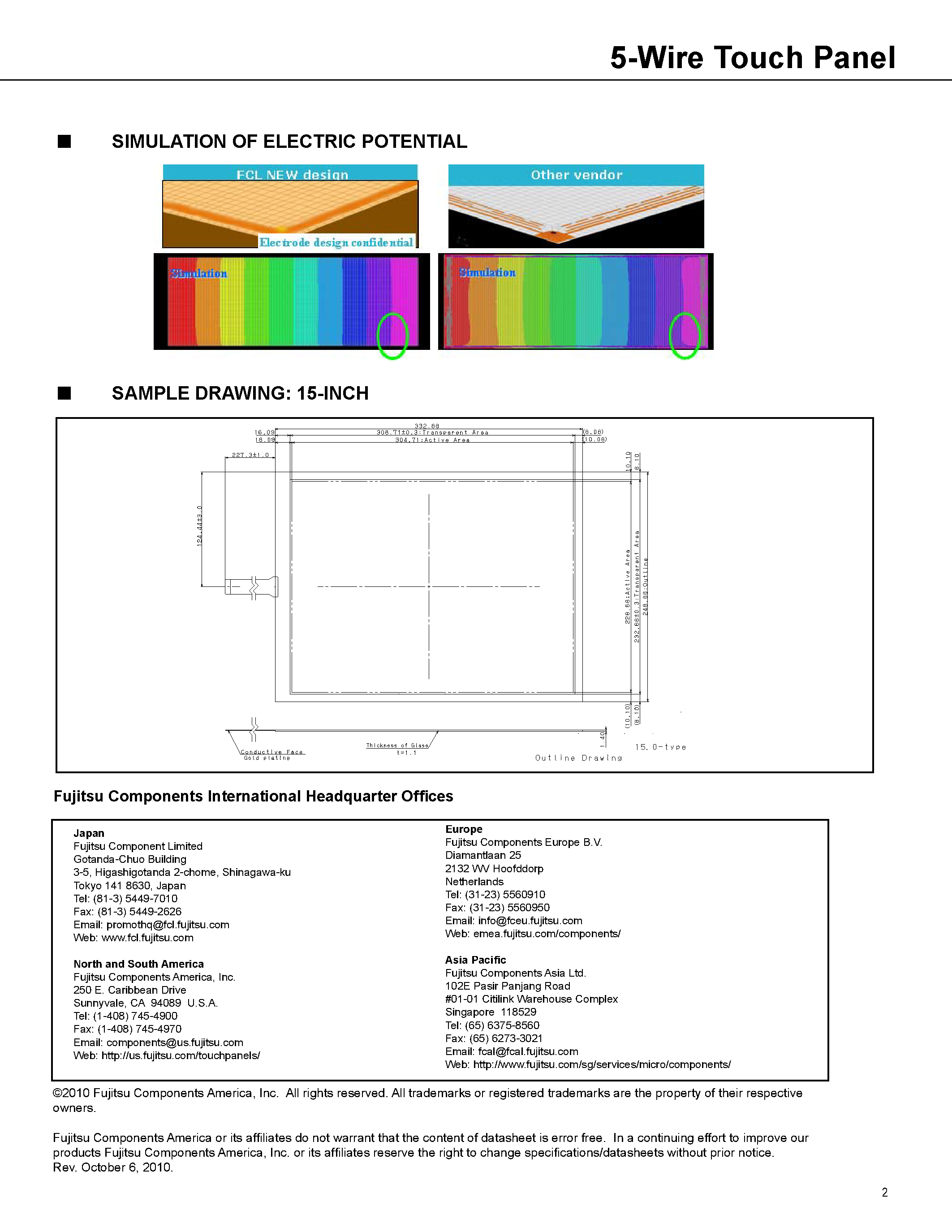 Datasheet NC01520 - 5-Wire Touch Panel page 2