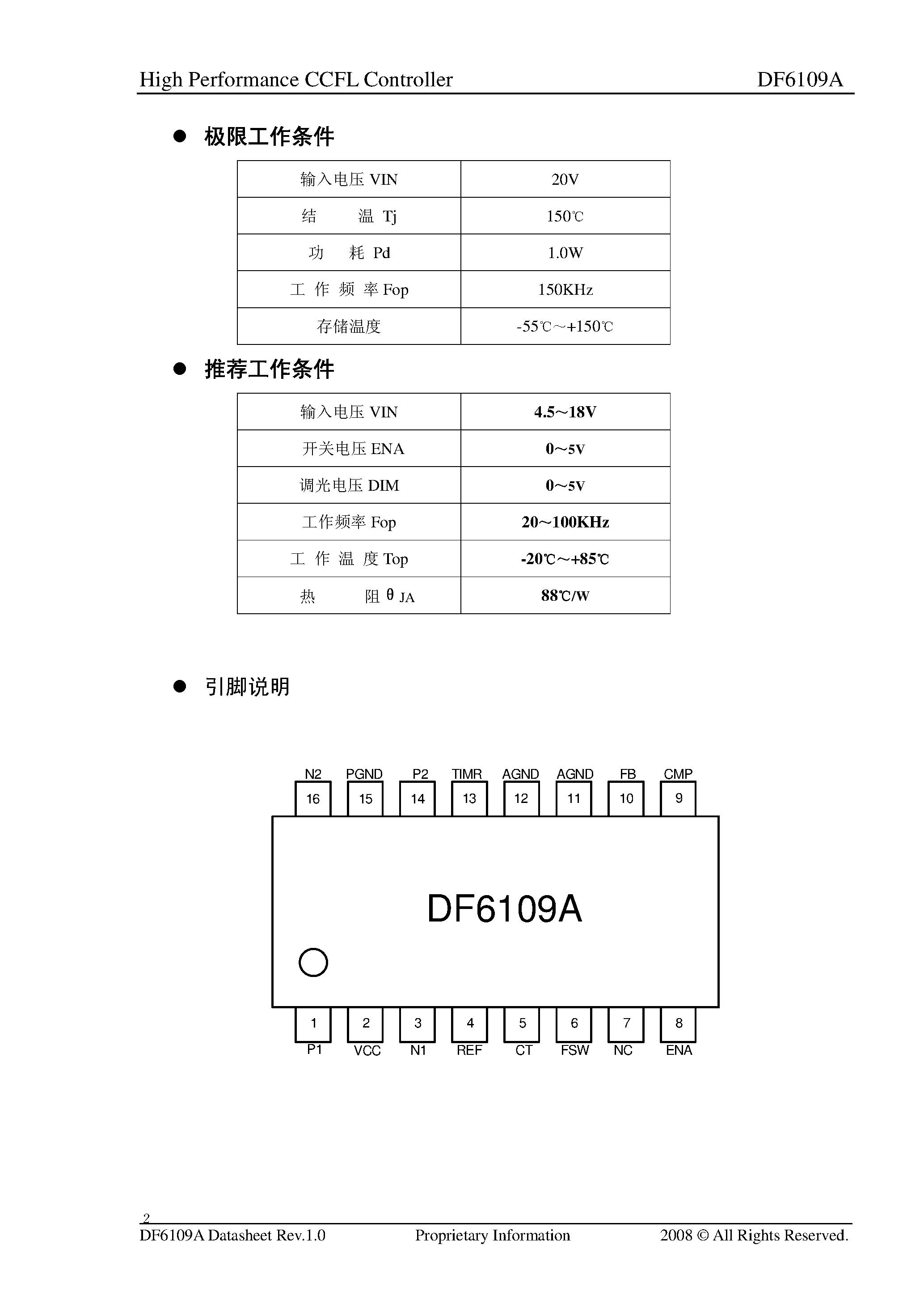 Даташит на микросхему DF6109A страница 2 Даташит DF6109A - Zero Voltage Switch страница 2