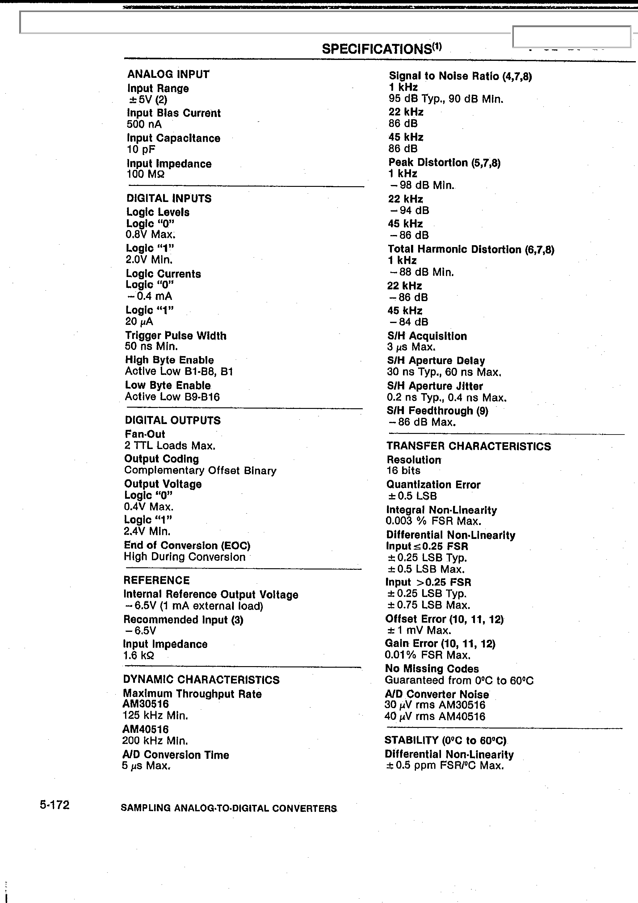 Datasheet AM30516 - High Speed 16-Bit Sampling A/D Conveters page 2