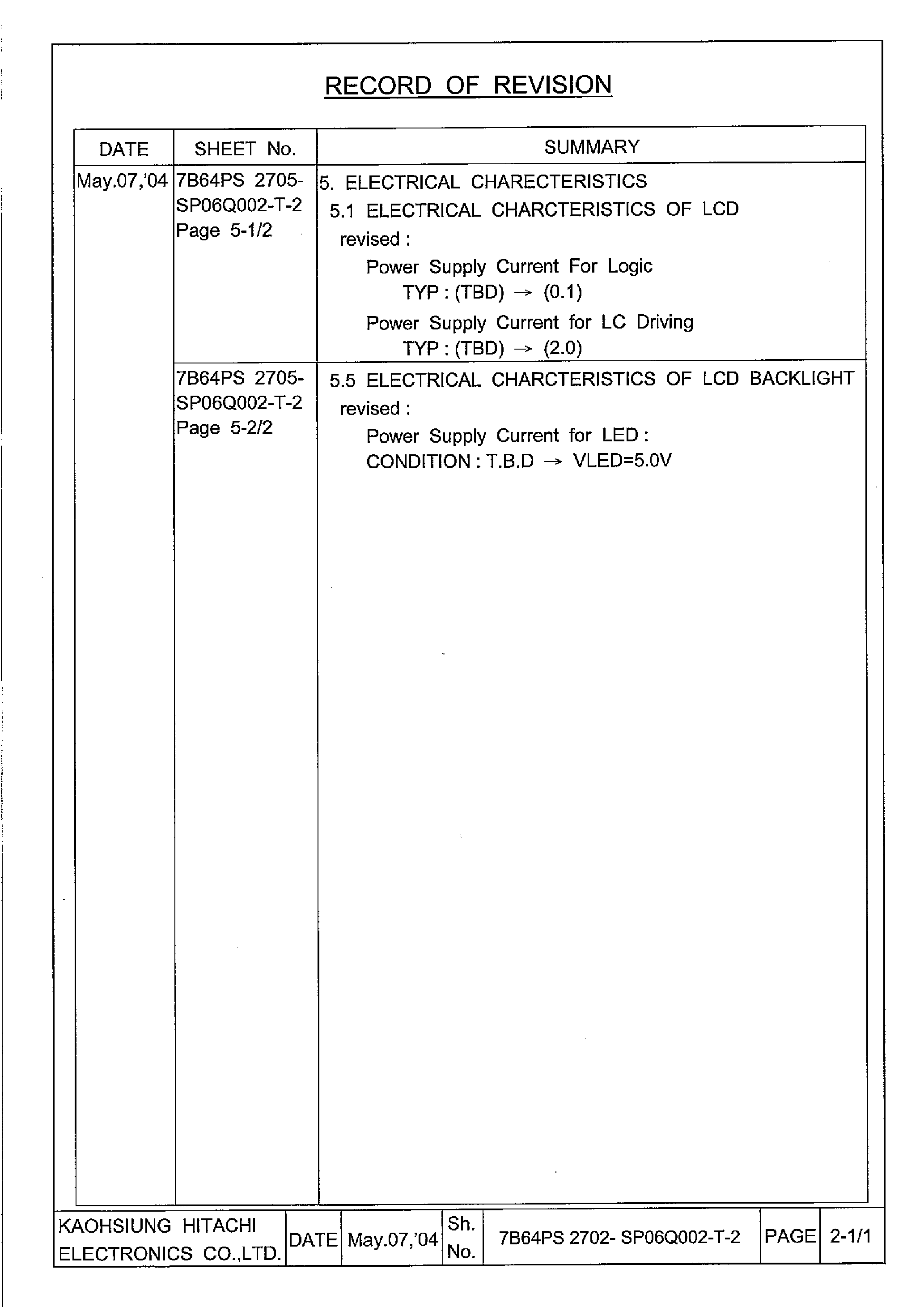 Datasheet SP06Q002-T - LCD Module page 2