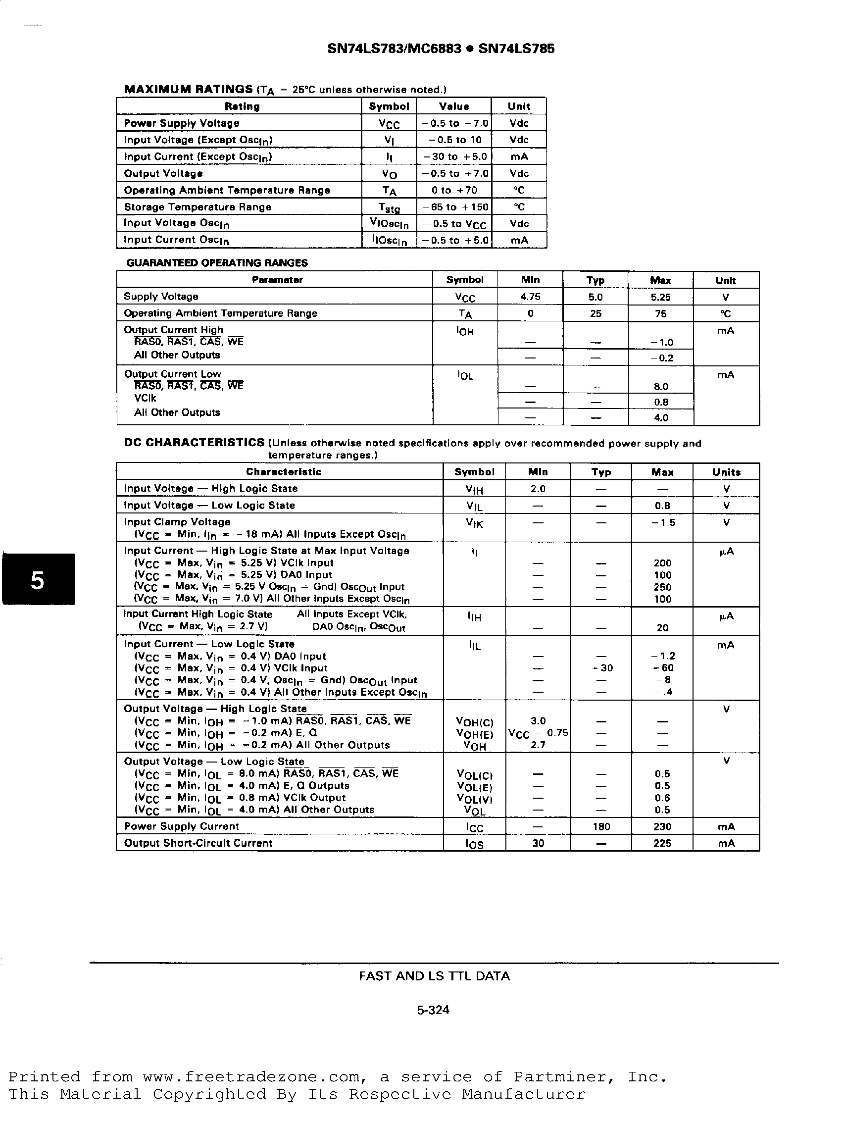 Datasheet MC6883 page 2 Datasheet MC6883 - Synchronous Address Multiplexer page 2