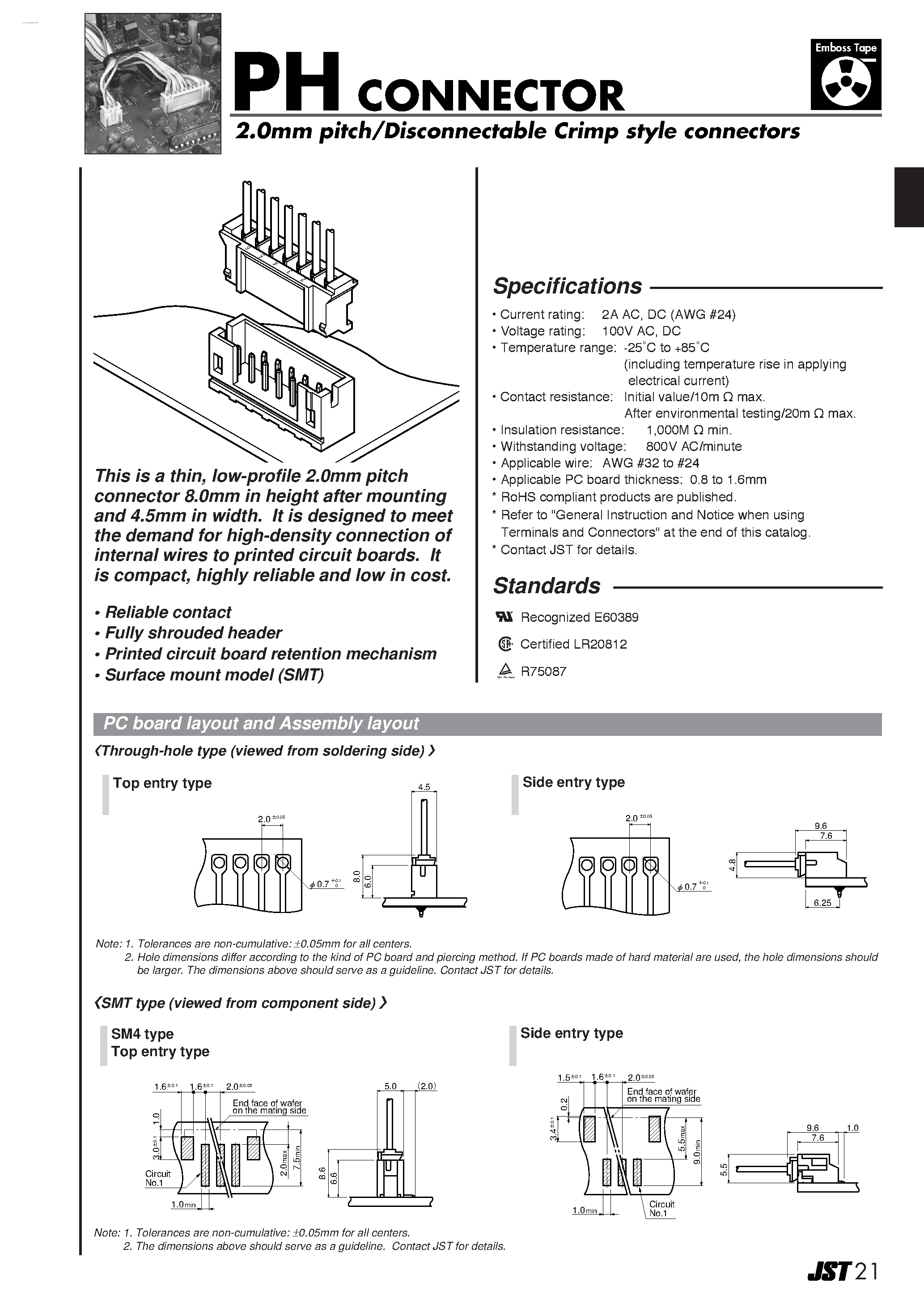 Datasheet B2B-PH page 1 Datasheet B2B-PH - connectors page 1