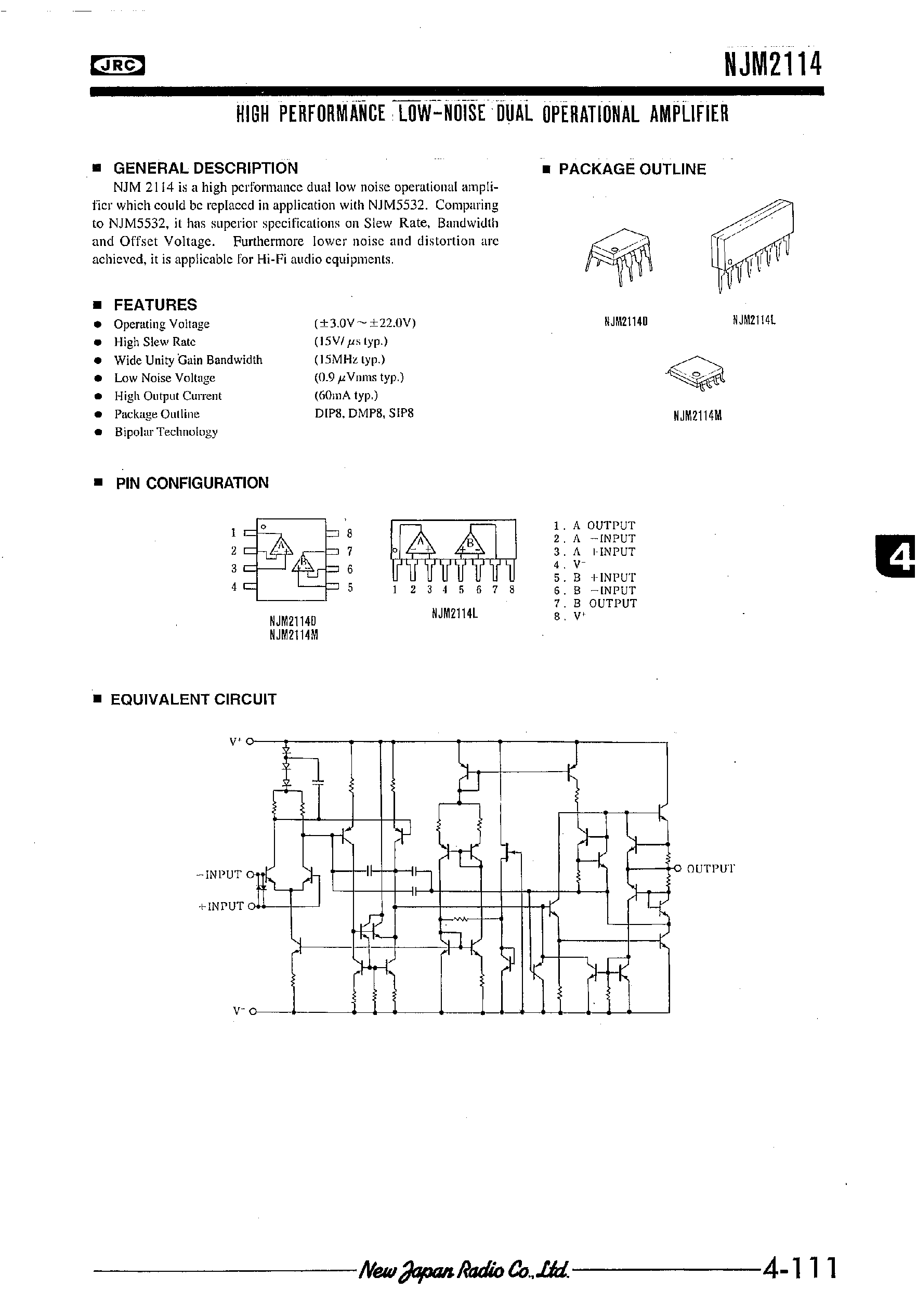 Даташит на микросхему 2114D страница 1 Даташит 2114D - Search -----. NJM2114D страница 1