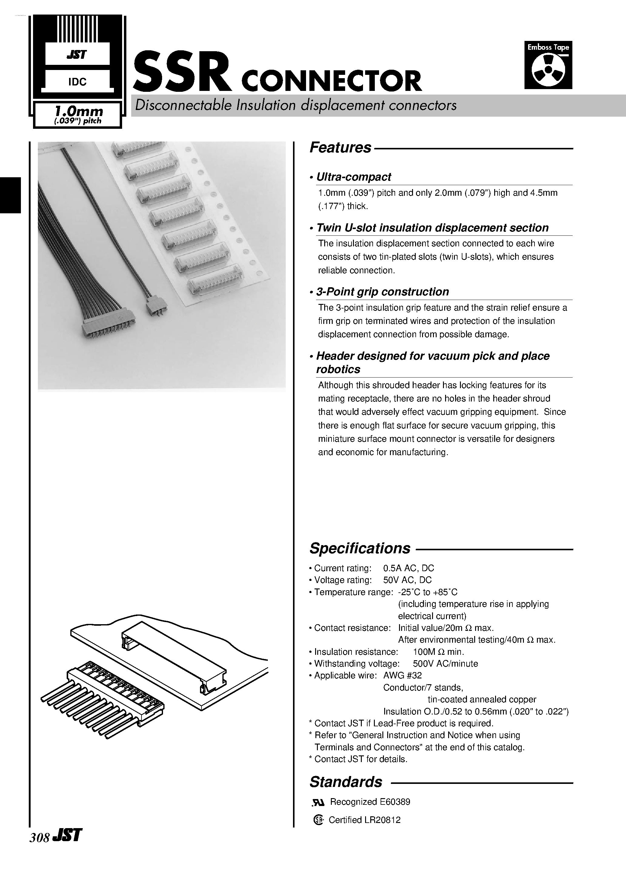 Даташит 10SSR-32H - SSR CONNECTOR страница 1