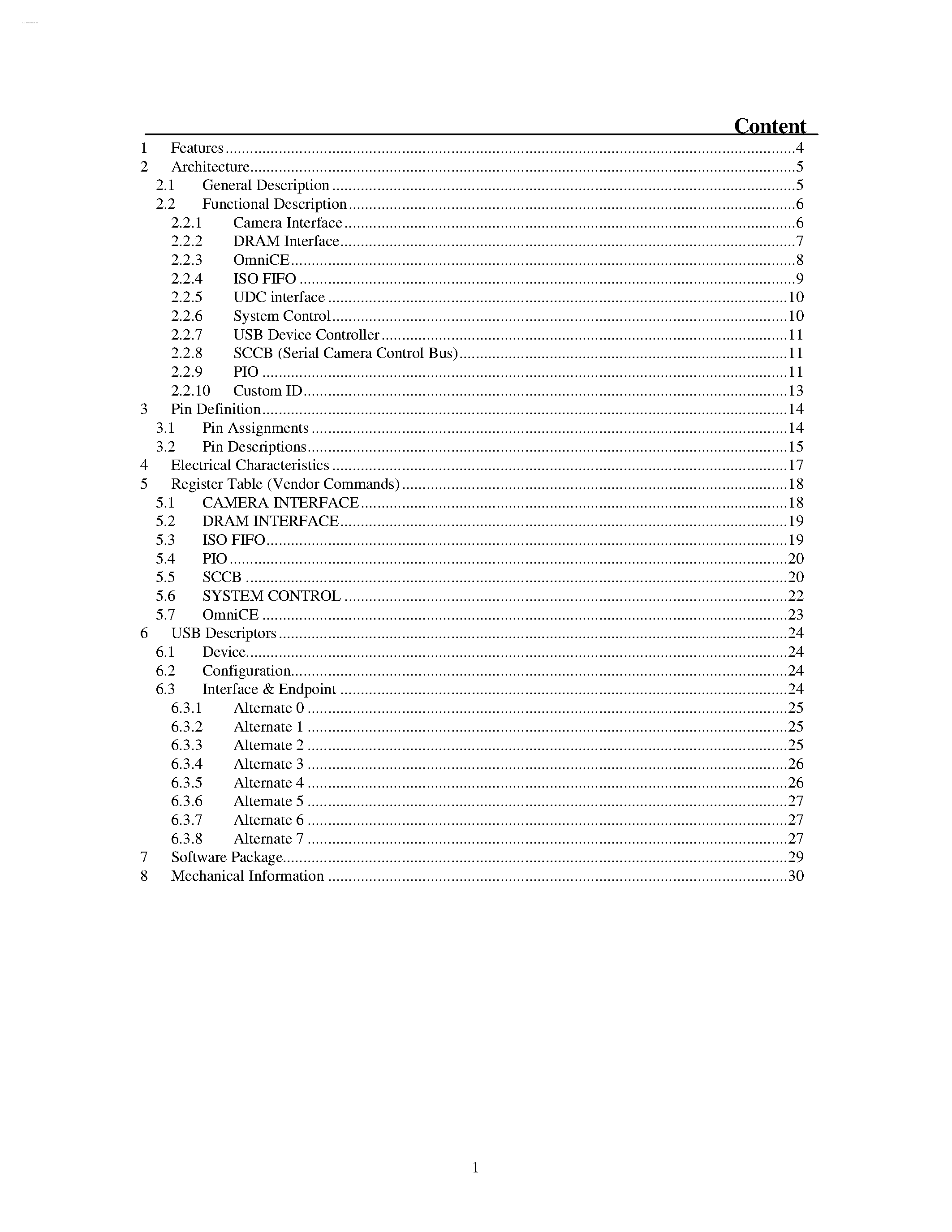 Datasheet OV511+ - Advanced Camera to USB Bridge page 2
