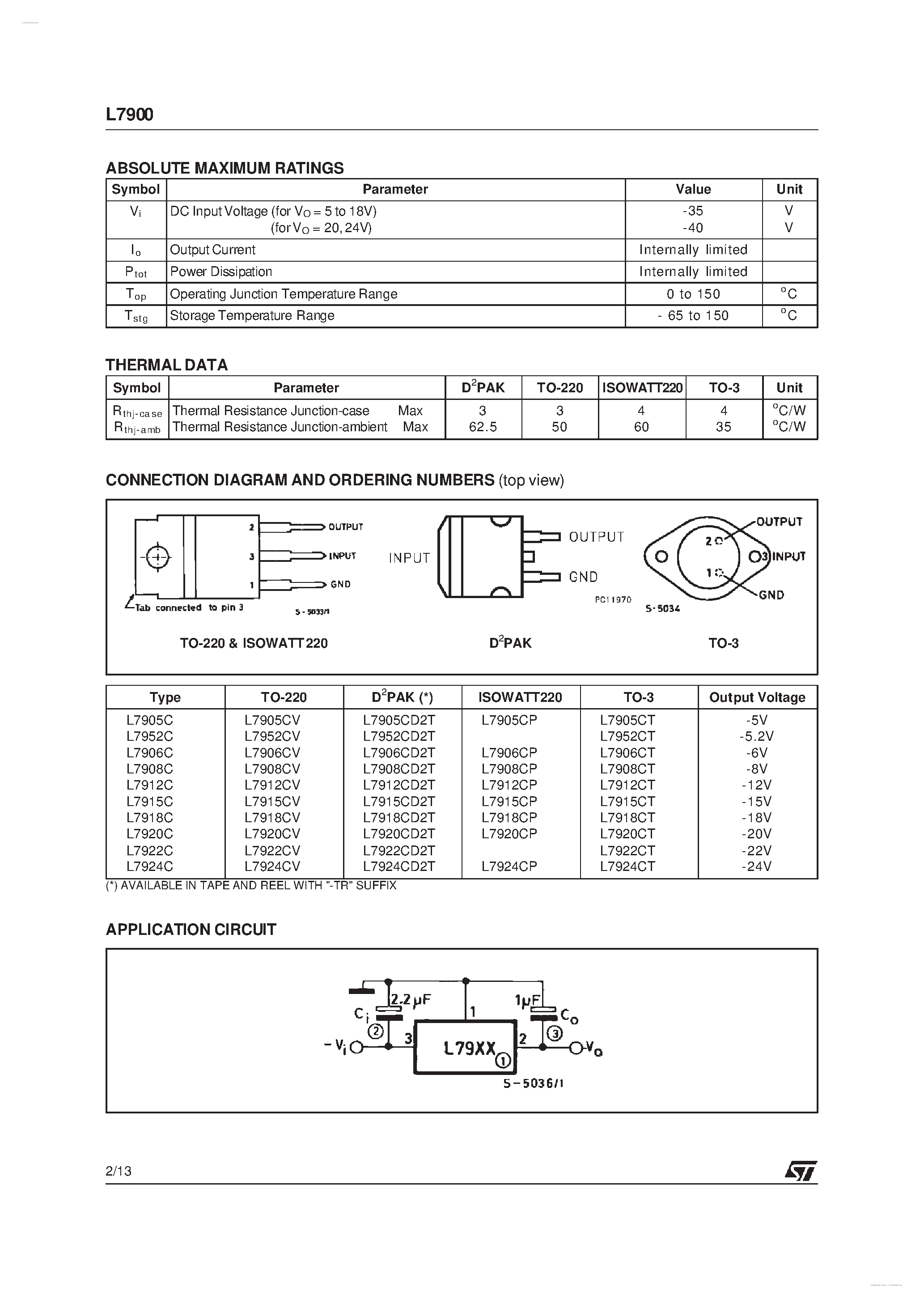 Даташит на микросхему 7905CV страница 2 Даташит 7905CV - Search -----> L7905C страница 2