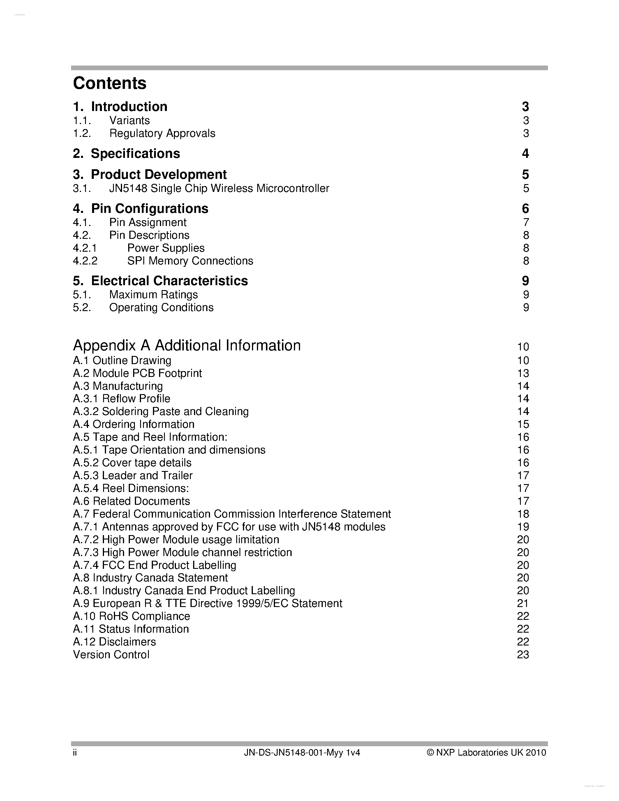 Datasheet JN5148-001-Myy page 2 Datasheet JN5148-001-Myy - ZigBee PRO and IEEE802.15.4 Module page 2