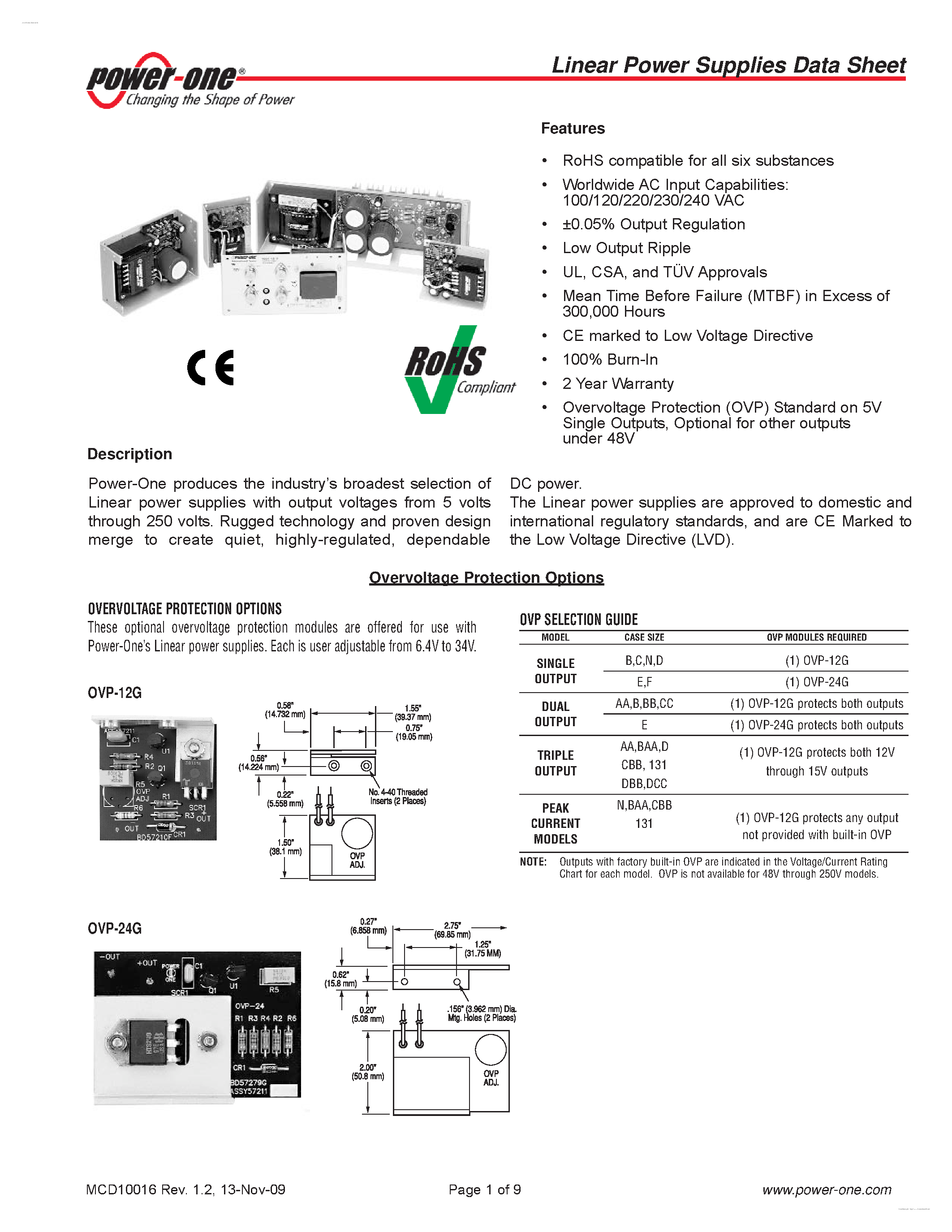 Datasheet HC24-2.4-AG page 1 Datasheet HC24-2.4-AG - Linear Power Supplies page 1