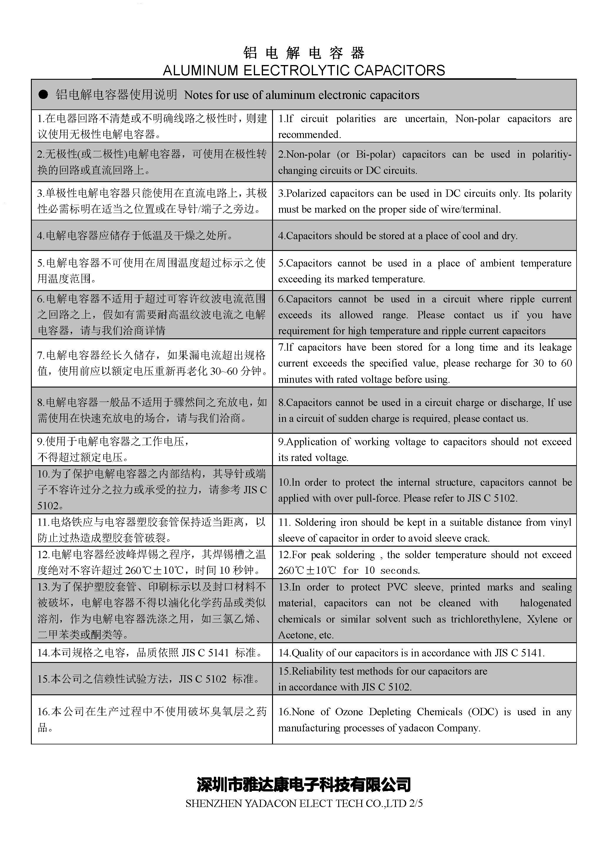 Даташит на микросхему YDK-CD136 страница 2 Даташит YDK-CD136 - ALUMINUM ELECTROLYTIC CAPACITORS страница 2
