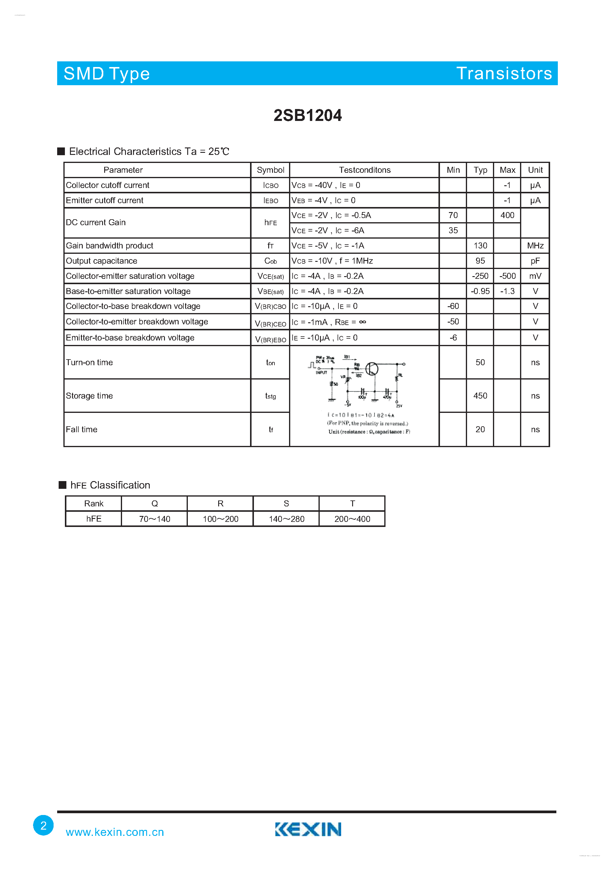 Даташит 2SB1204 - High-Current Switching Applications страница 2