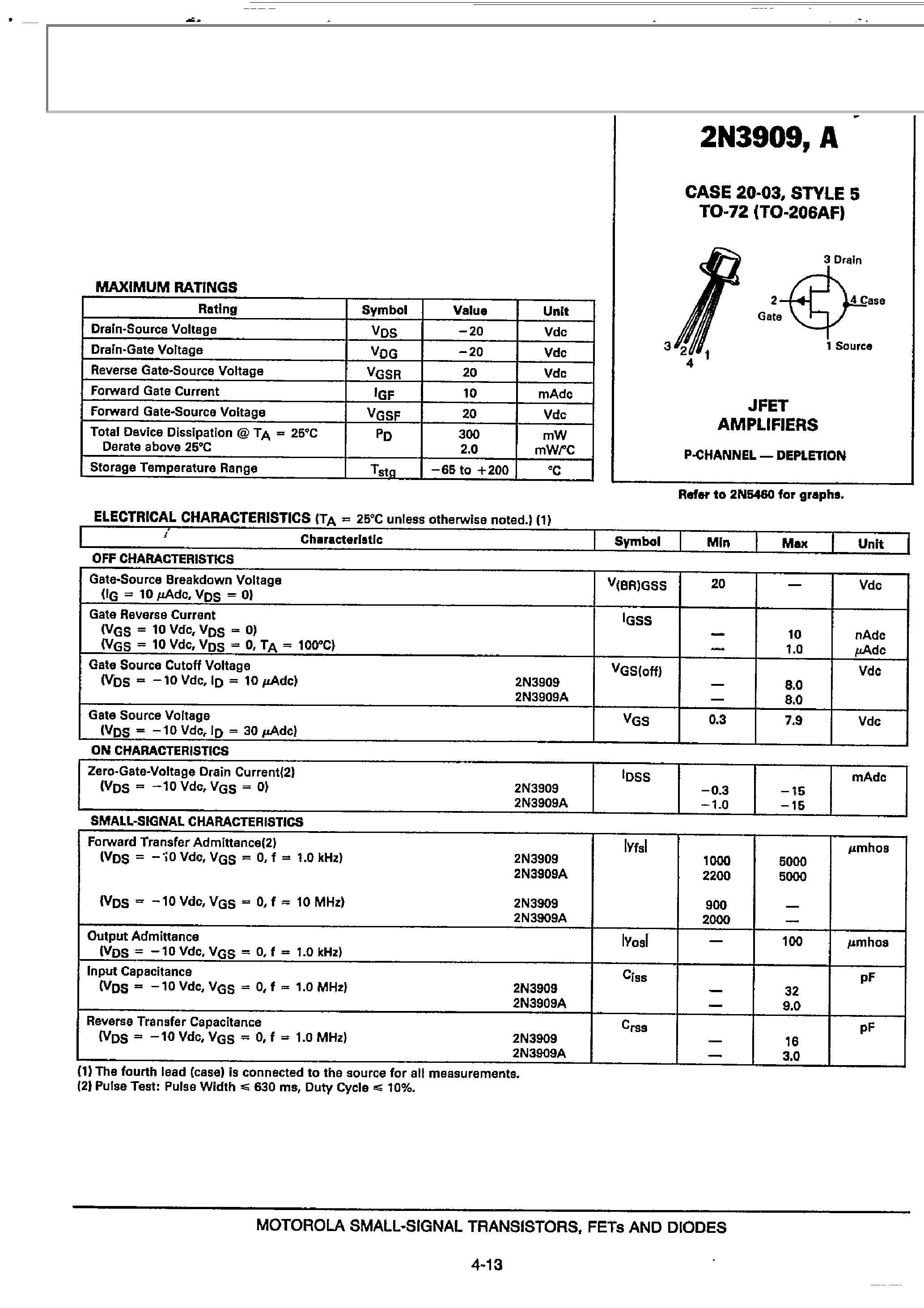 Даташит на микросхему 2N3909 страница 1 Даташит 2N3909 - P-Channel Amplifiers страница 1