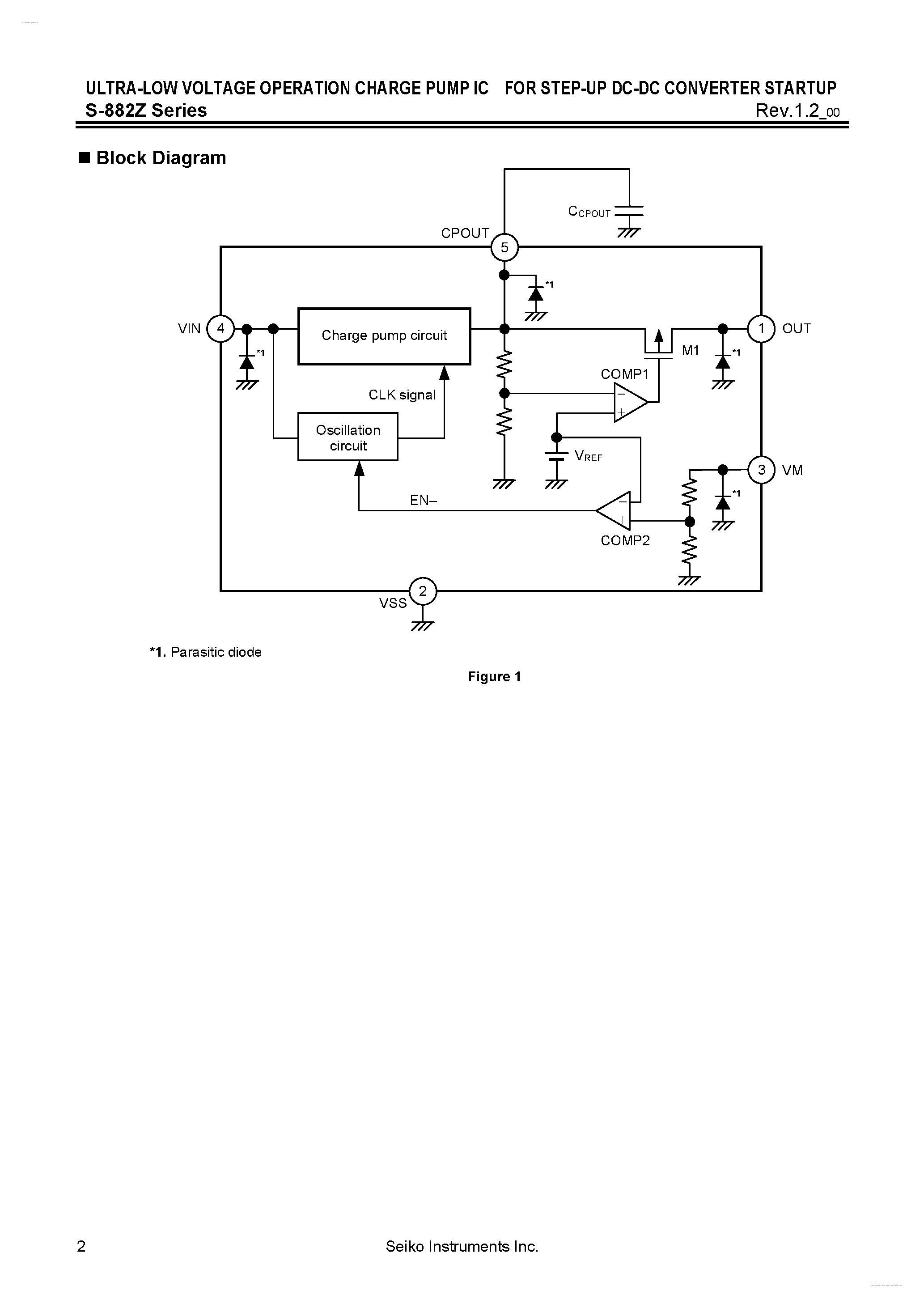 Datasheet S-882Z - ULTRA-LOW VOLTAGE OPERATION CHARGE PUMP IC page 2