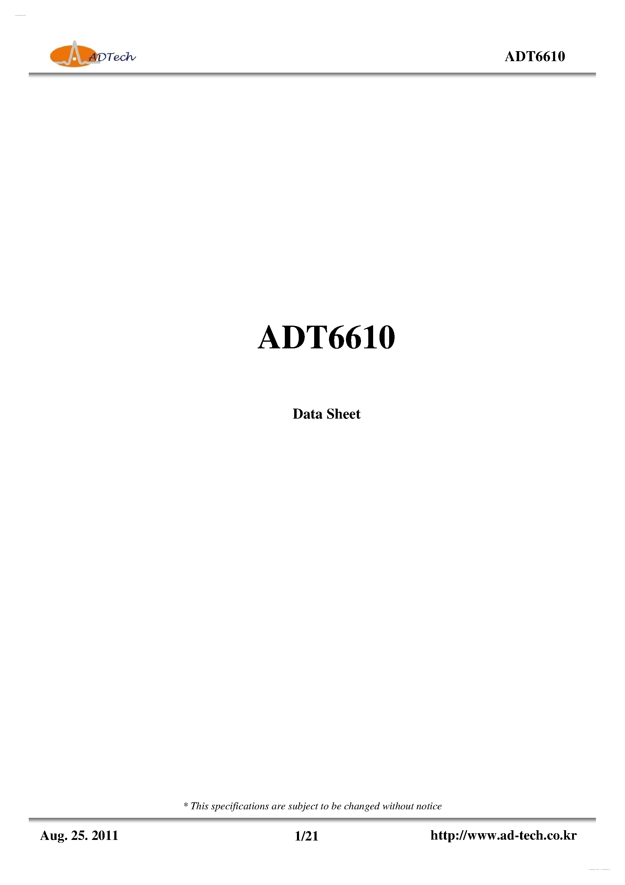 Datasheet ADT6610 - 3-CH Constant current LED sink driver page 1
