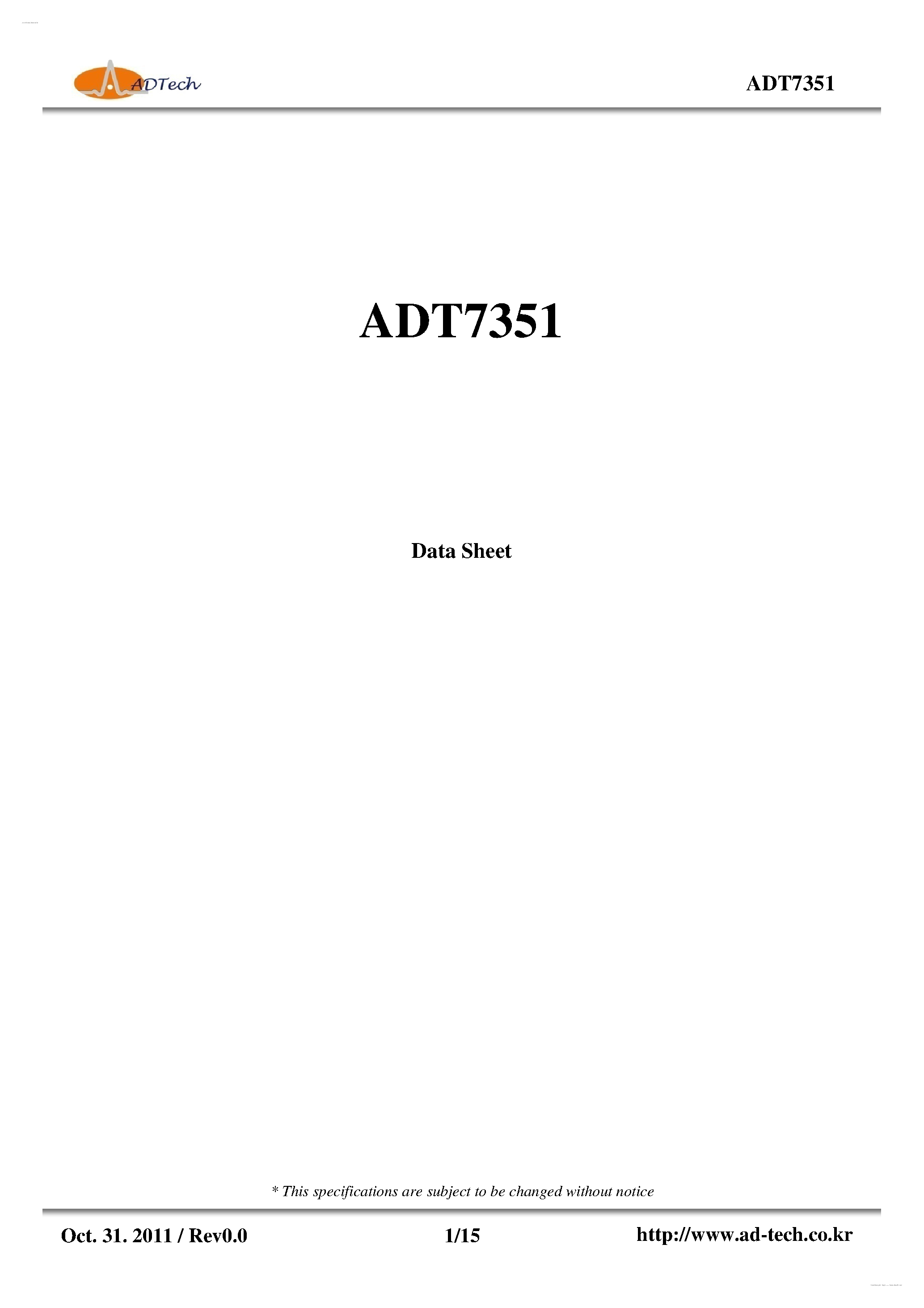 Даташит на микросхему ADT7351 страница 1 Даташит ADT7351 - Step-Down Converter страница 1
