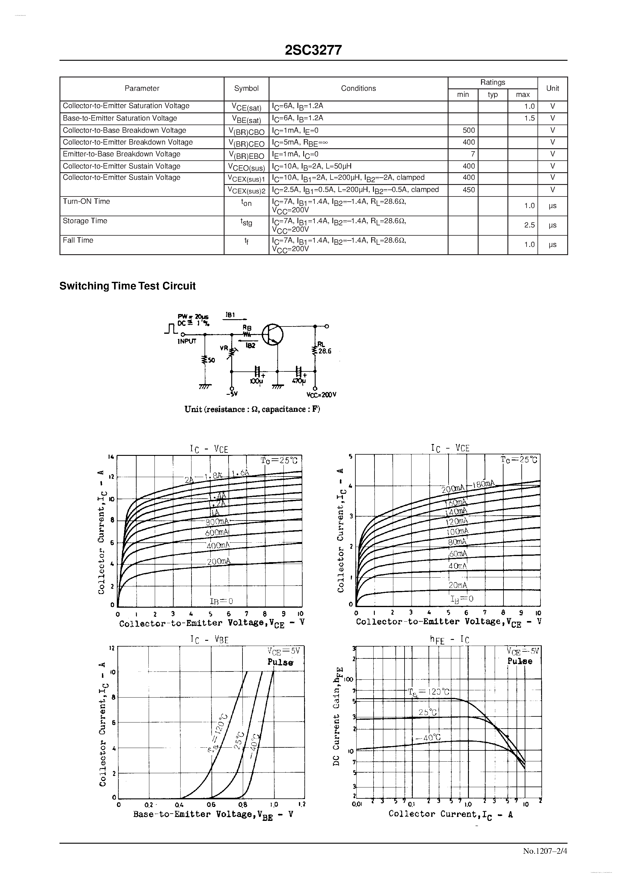 Datasheet C3277 - Search -----> 2SC3277 page 2