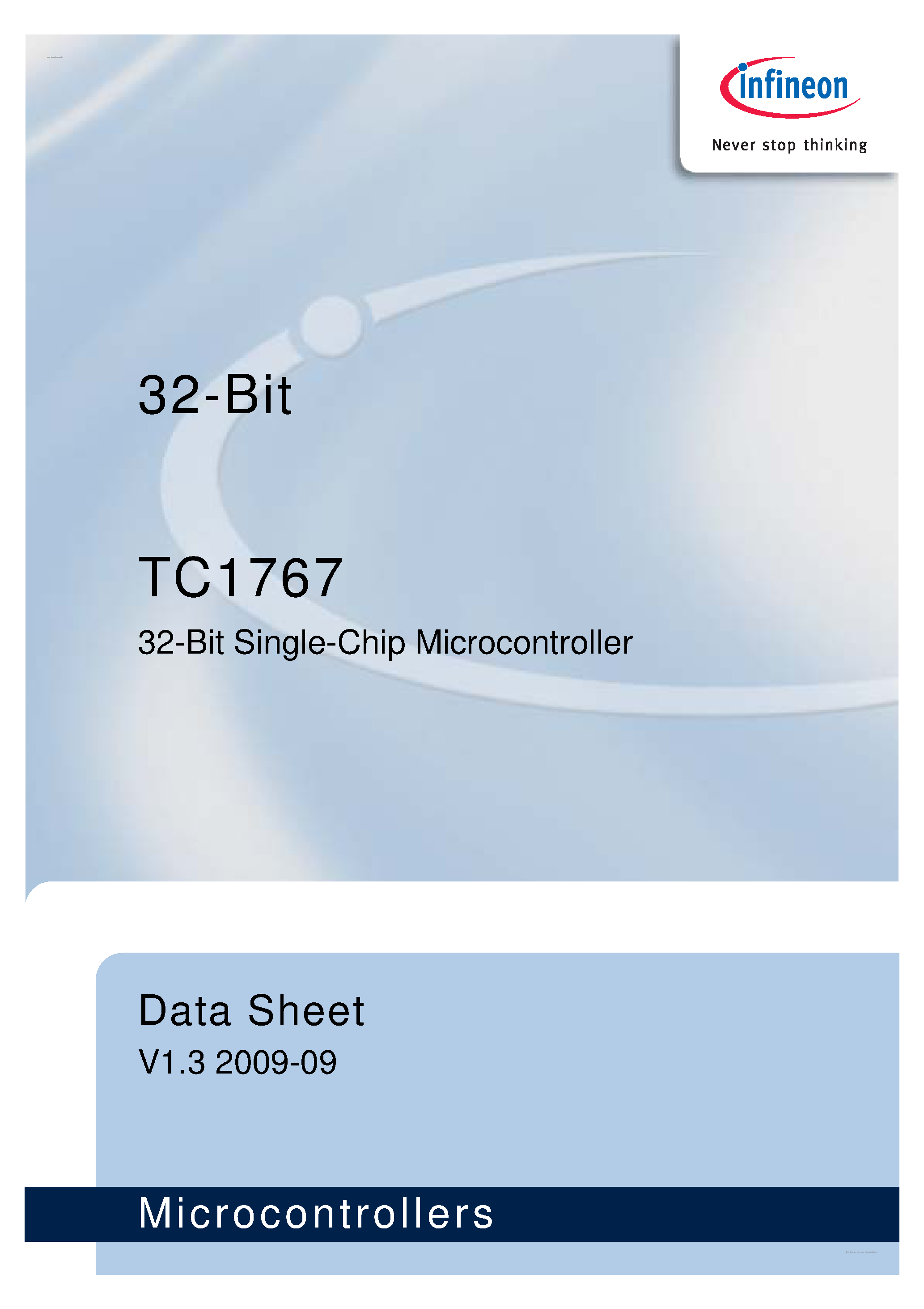 Datasheet SAK-TC1767 page 1 Datasheet SAK-TC1767 - 32-Bit Single-Chip Microcontroller page 1