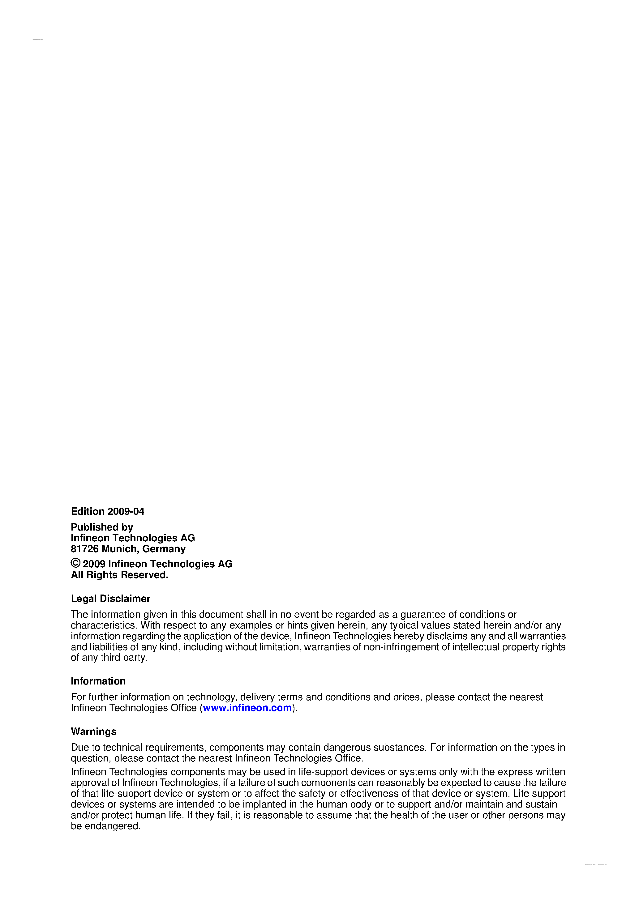 Datasheet SAK-TC1797 page 2 Datasheet SAK-TC1797 - 32-Bit Single-Chip Microcontroller page 2