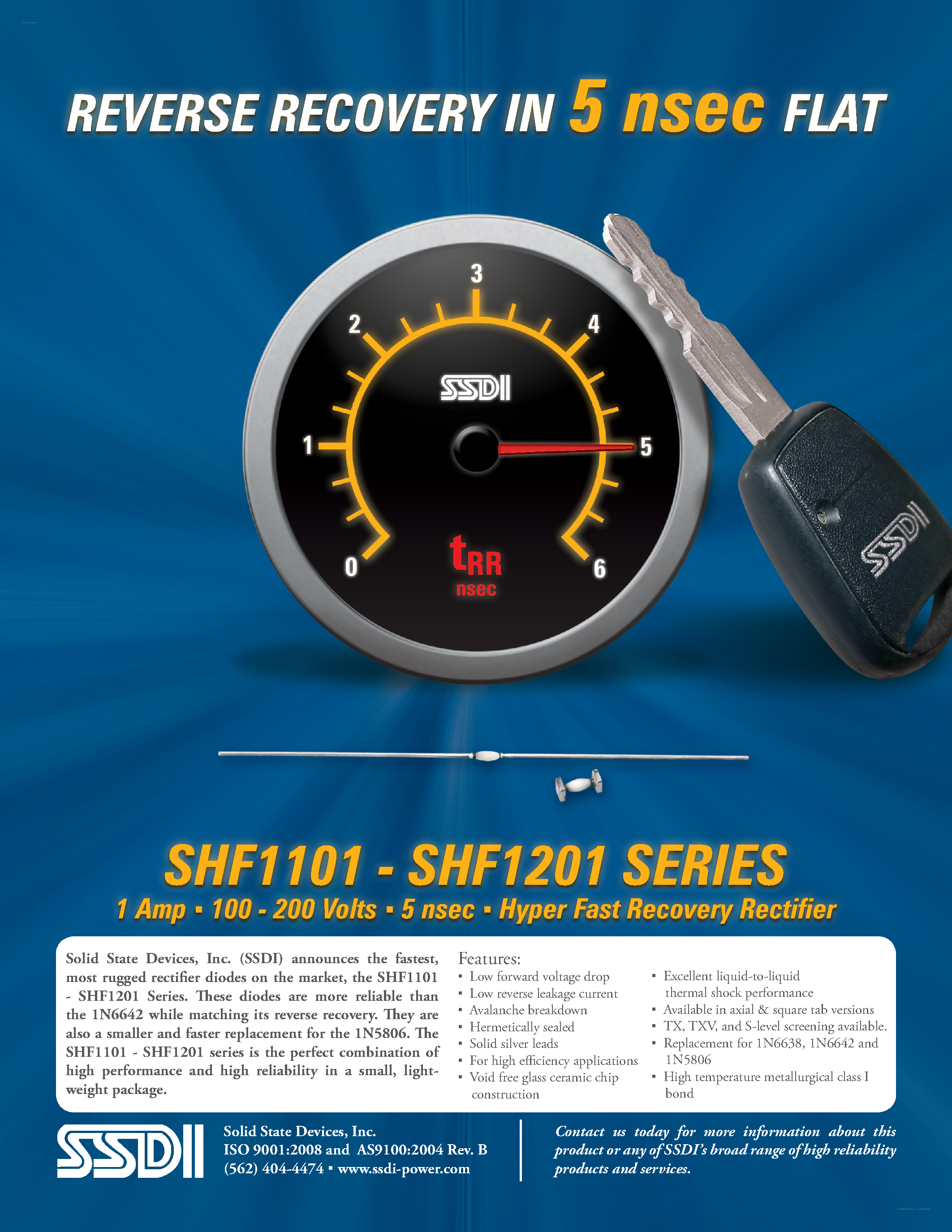Datasheet SHF1101 page 1 Datasheet SHF1101 - (SHF1101 - SHF1201) HYPER FAST RECOVERY RECTIFIER page 1