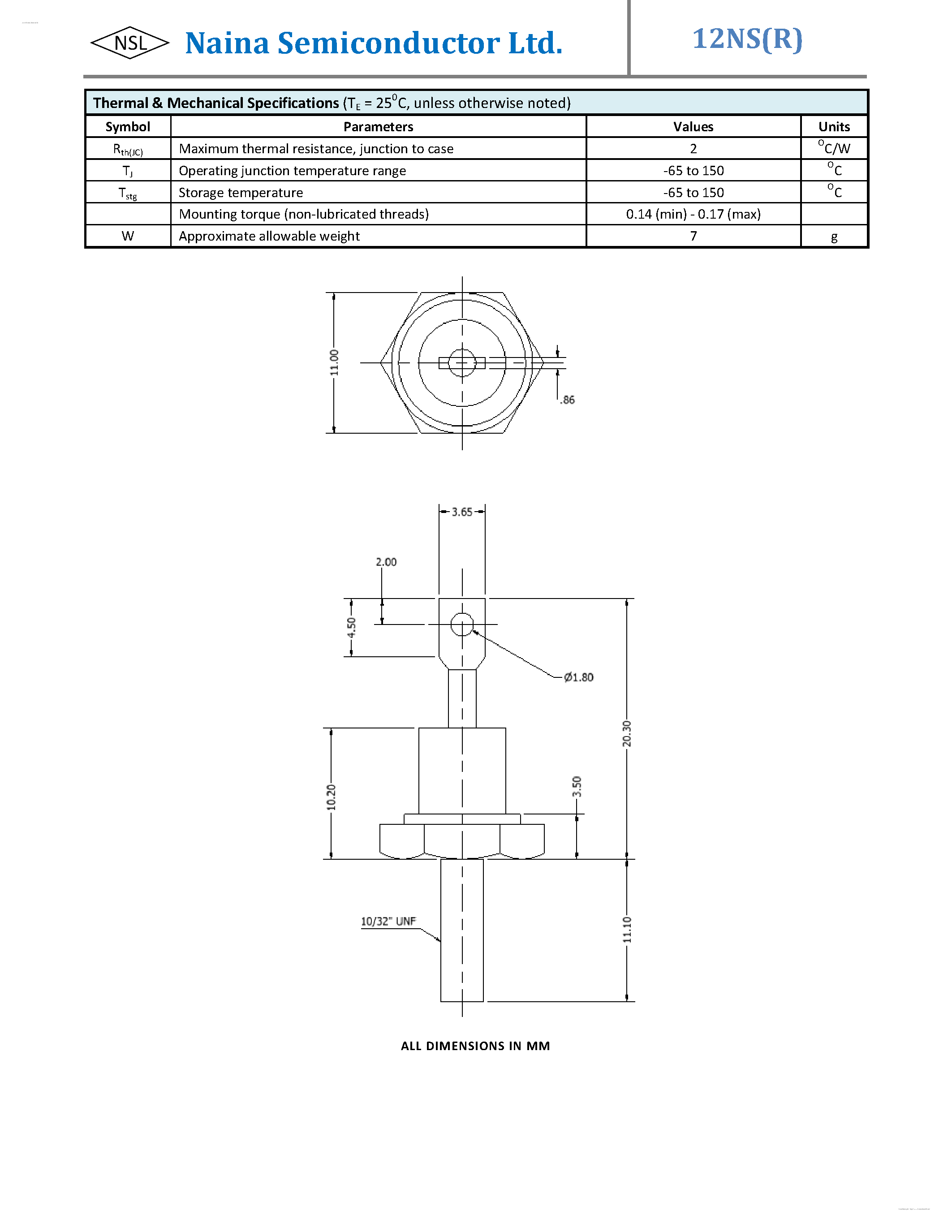 Даташит на микросхему 12NS страница 2 Даташит 12NS - Standard Recovery Diodes страница 2
