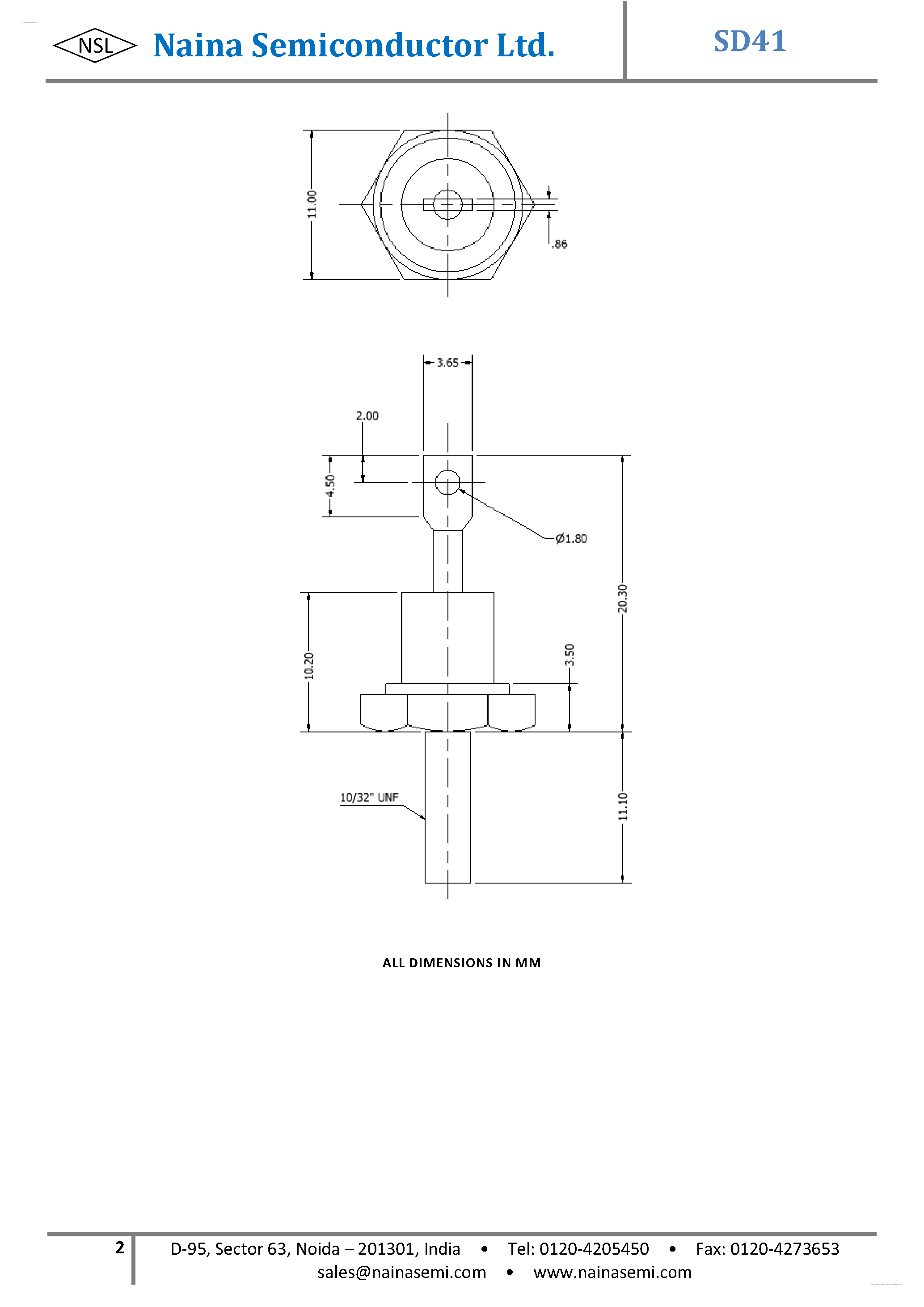 Даташит SD41 - Schottky Diodes страница 2