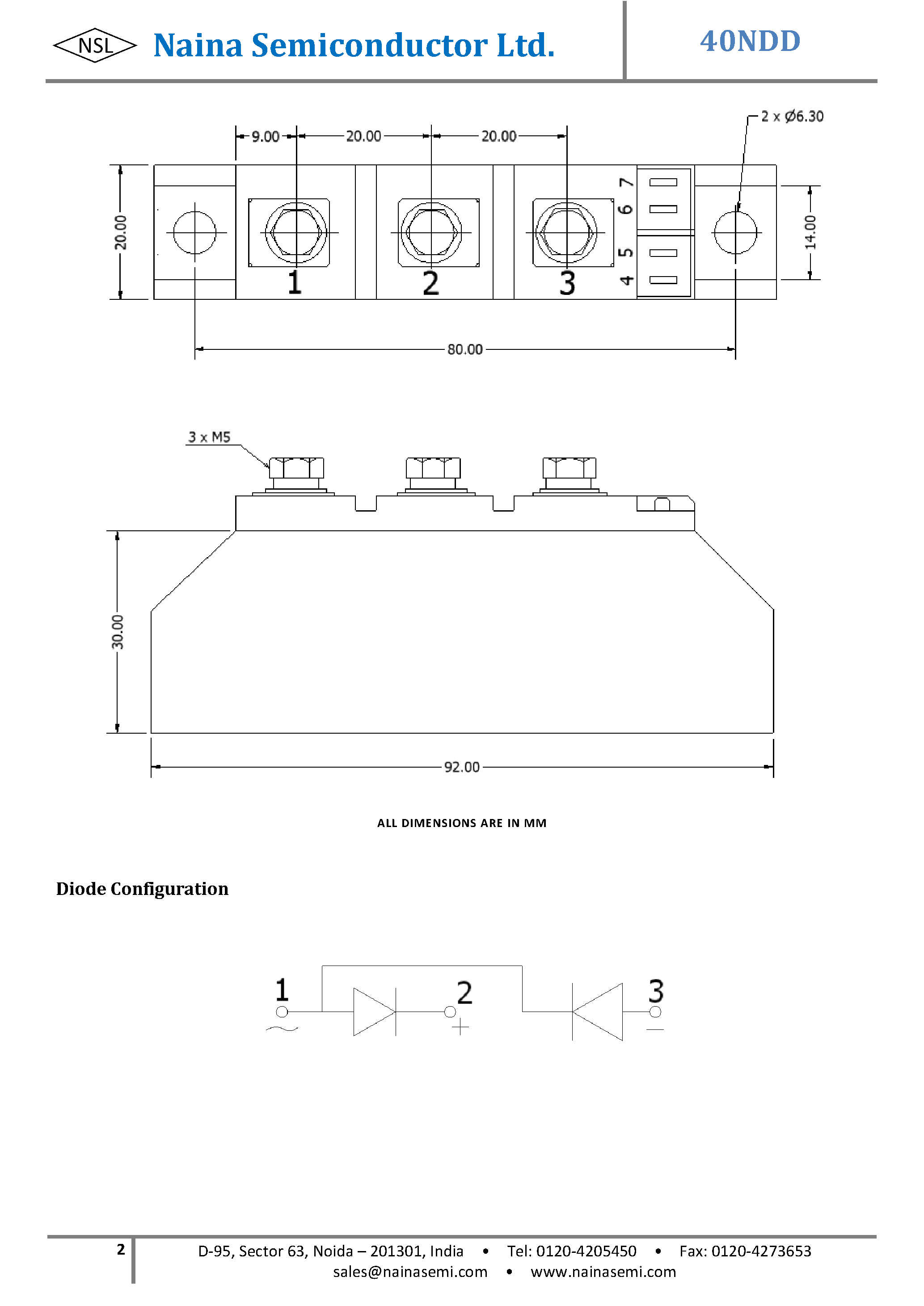 Datasheet 40NDD page 2 Datasheet 40NDD - Diode-Diode Modules page 2