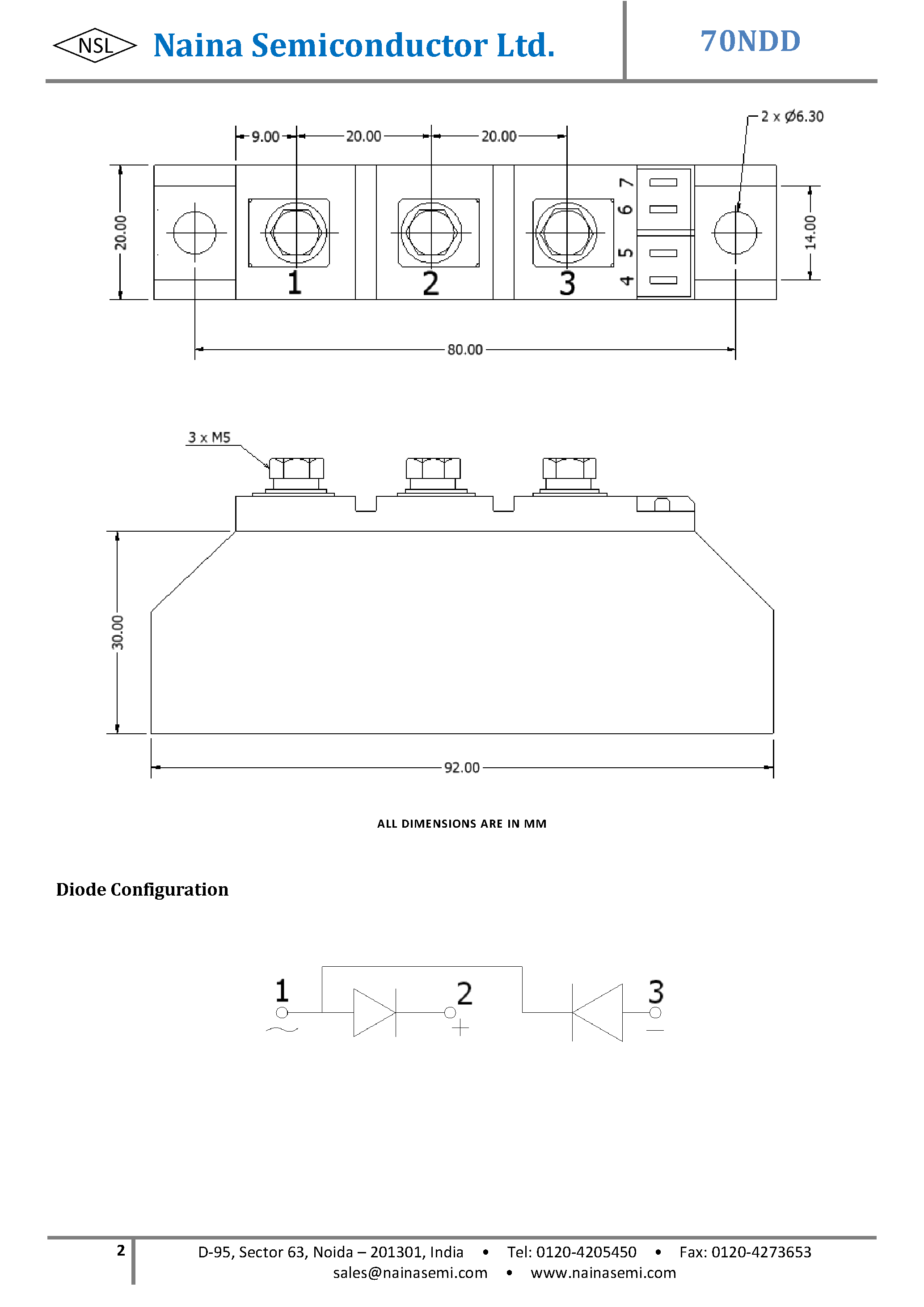 Datasheet 70NDD page 2 Datasheet 70NDD - Diode-Diode Modules page 2