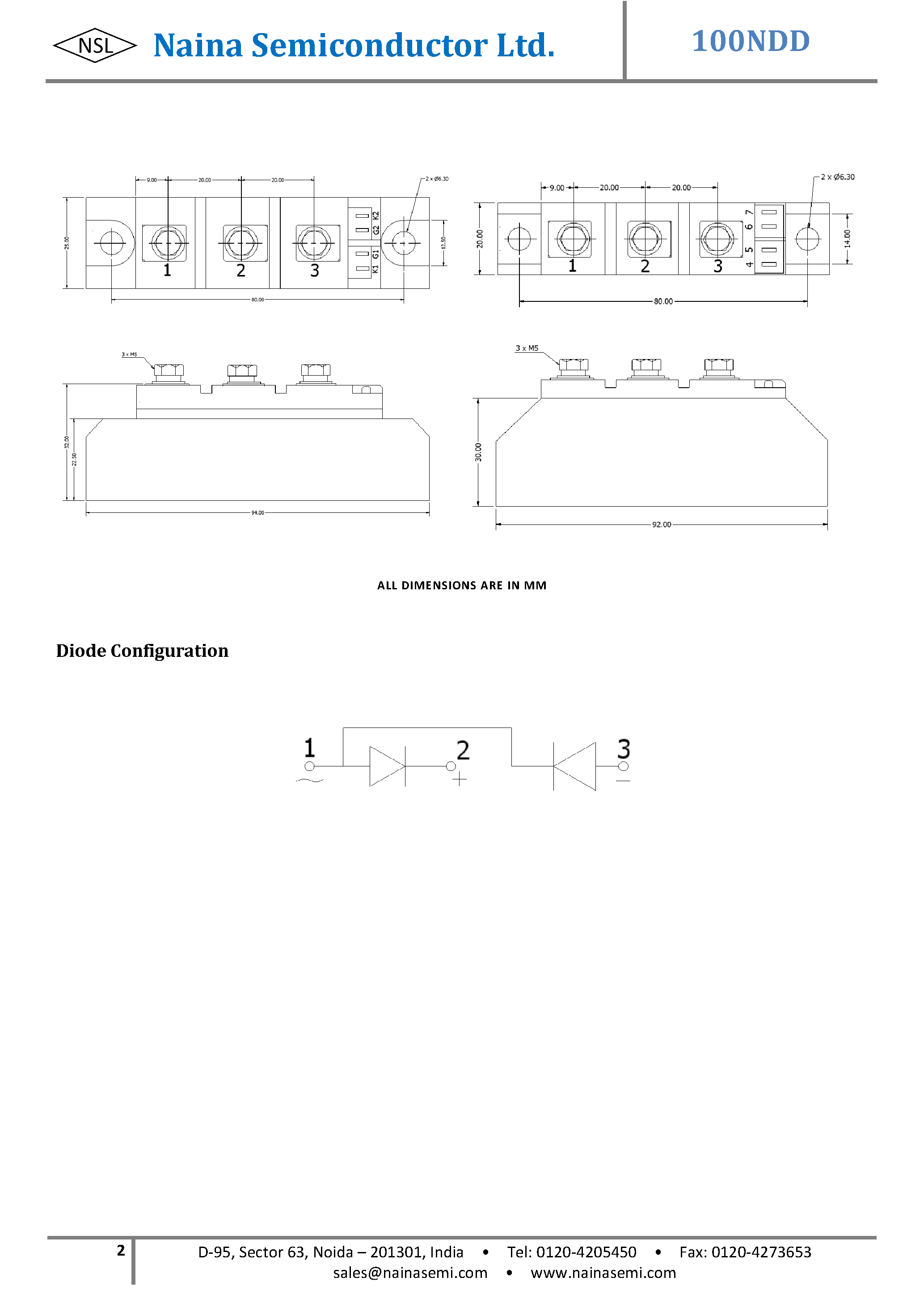 Datasheet 100NDD - Diode-Diode Modules page 2