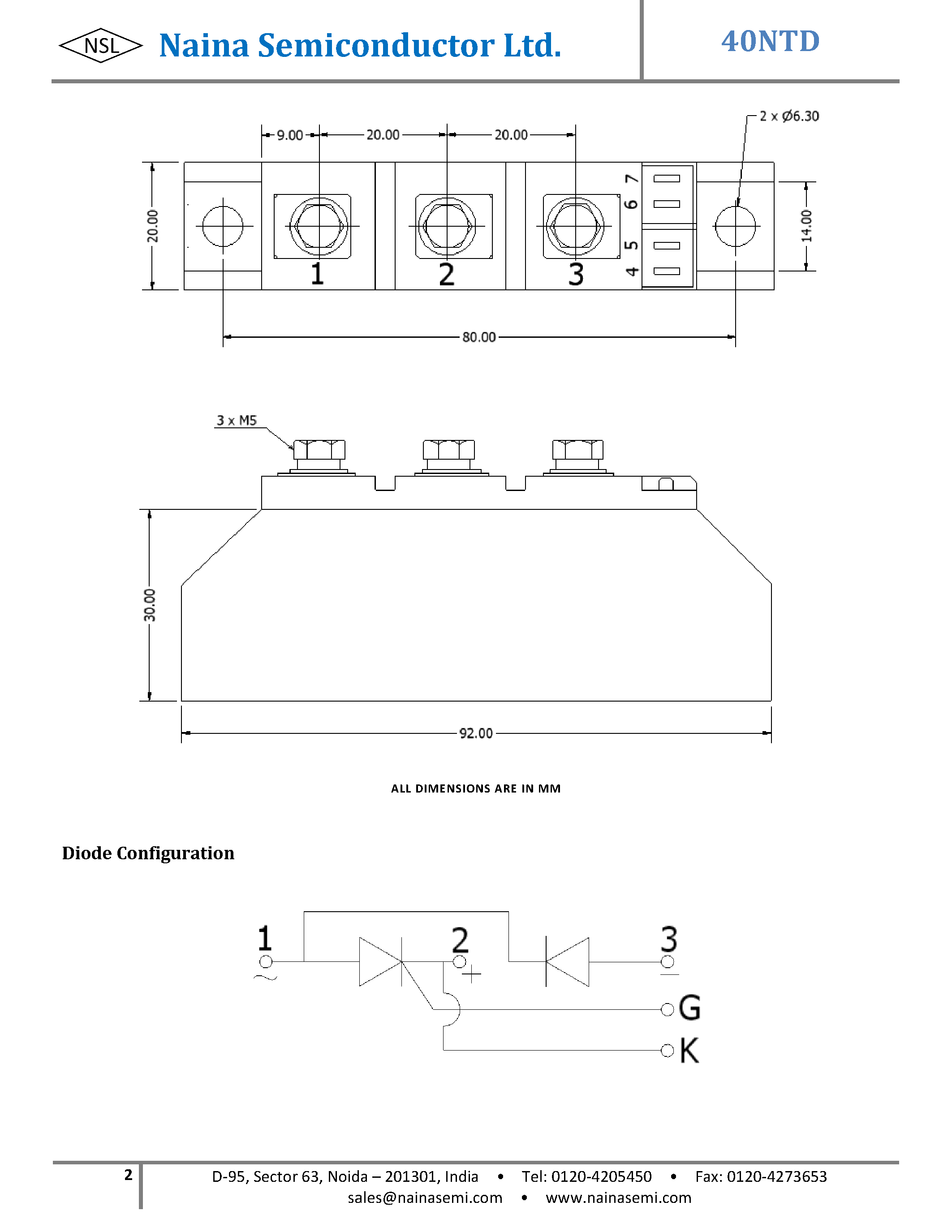 Datasheet 40NTD page 2 Datasheet 40NTD - Thyristor-Diode Modules page 2