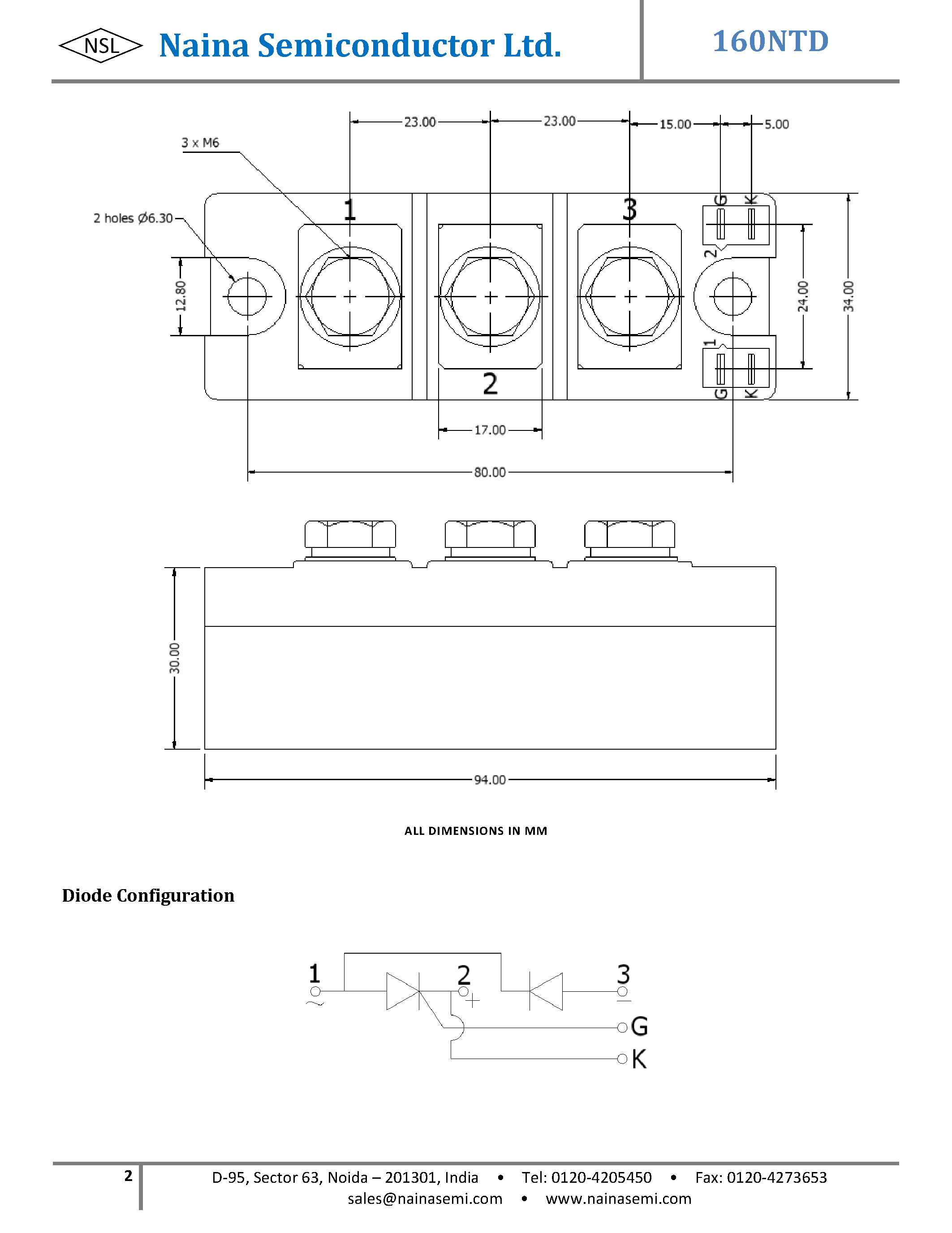 Datasheet 160NTD - Thyristor-Diode Modules page 2