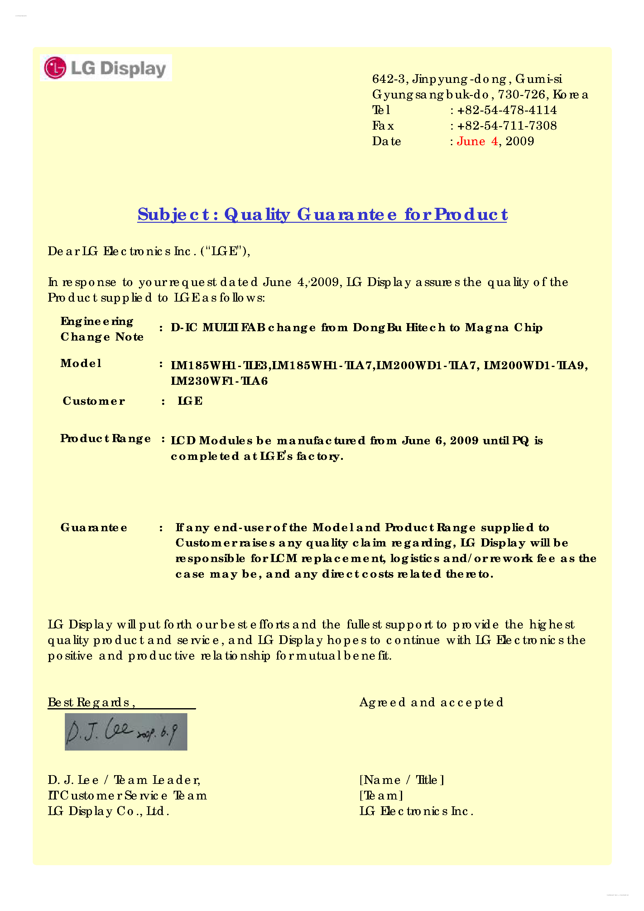 Даташит LM230WF1-TLA6 - Display Module страница 2