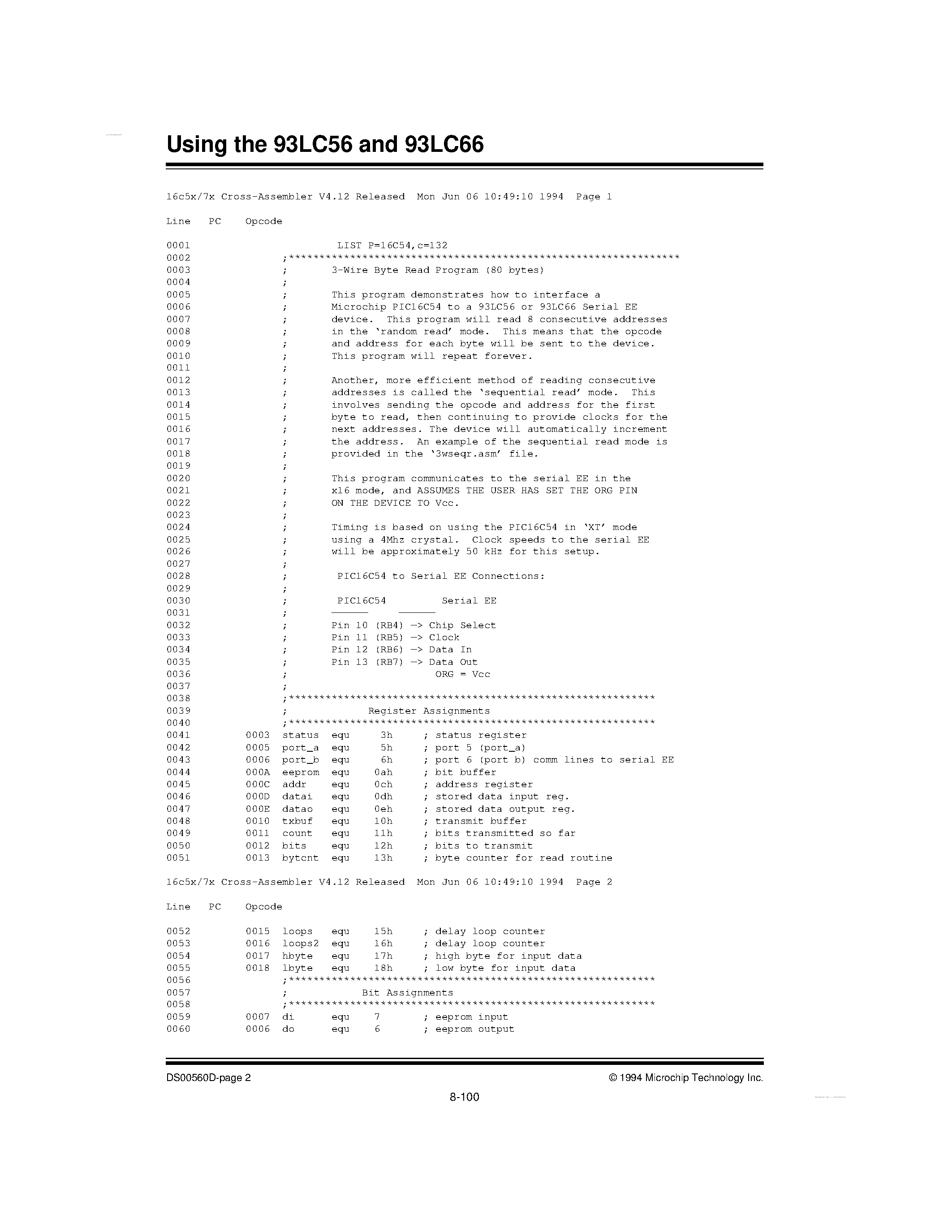 Datasheet AN560 page 2 Datasheet AN560 - Lowpower 3-wire non-volatile memories page 2