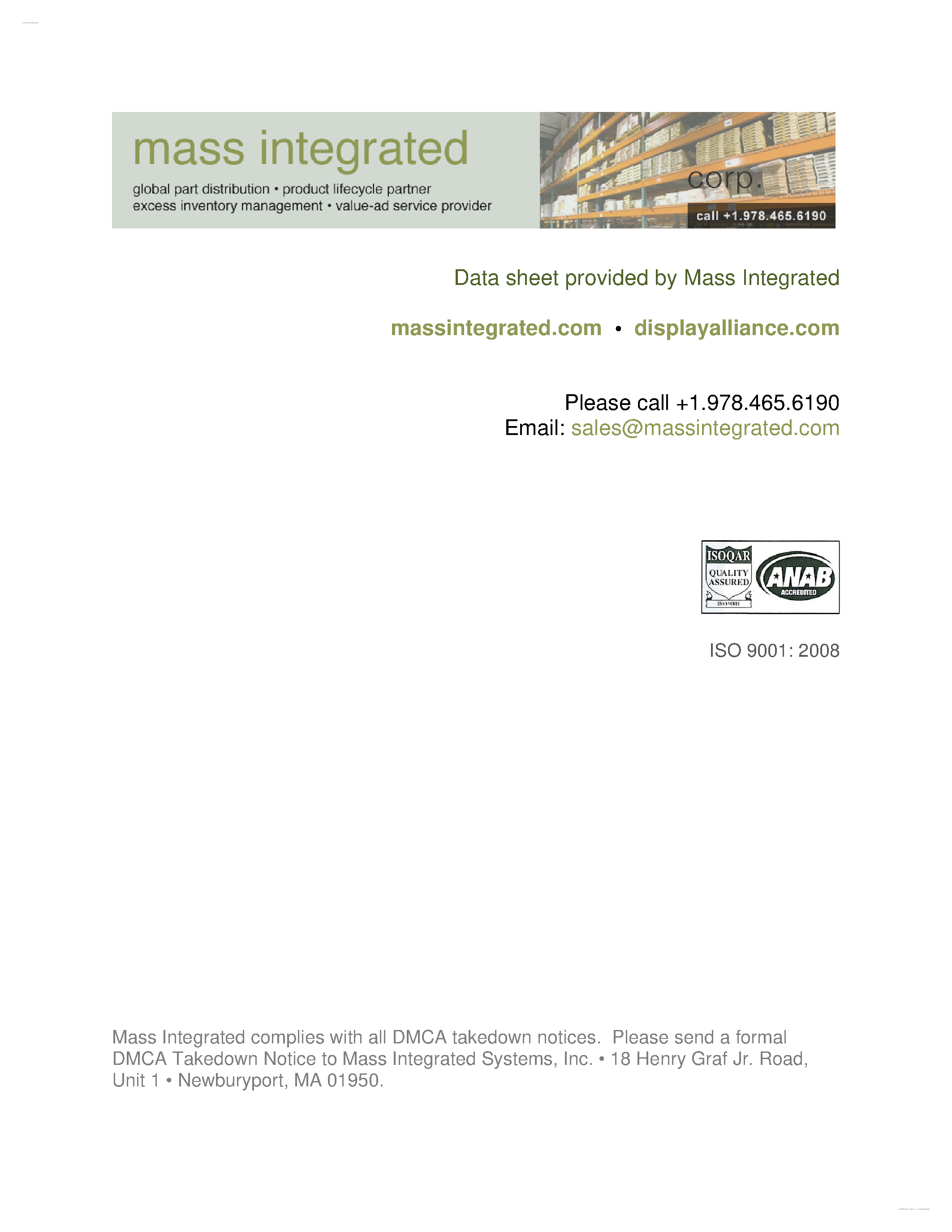 Datasheet LM215WF3-SDA1 page 1 Datasheet LM215WF3-SDA1 - Display Module page 1