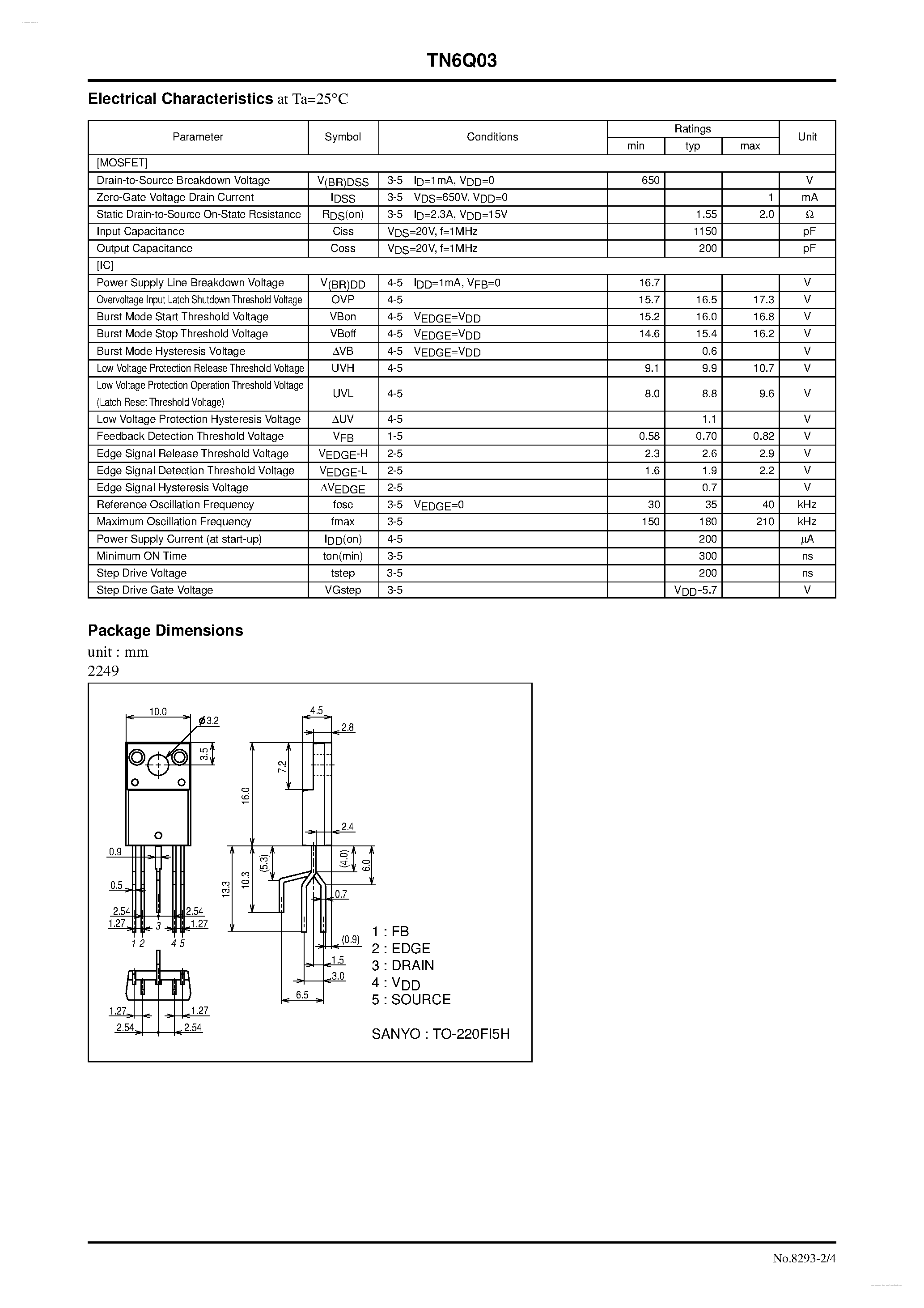 Datasheet TN6Q03 - Quasi-Resonant Switching Power Supply ExPD page 2