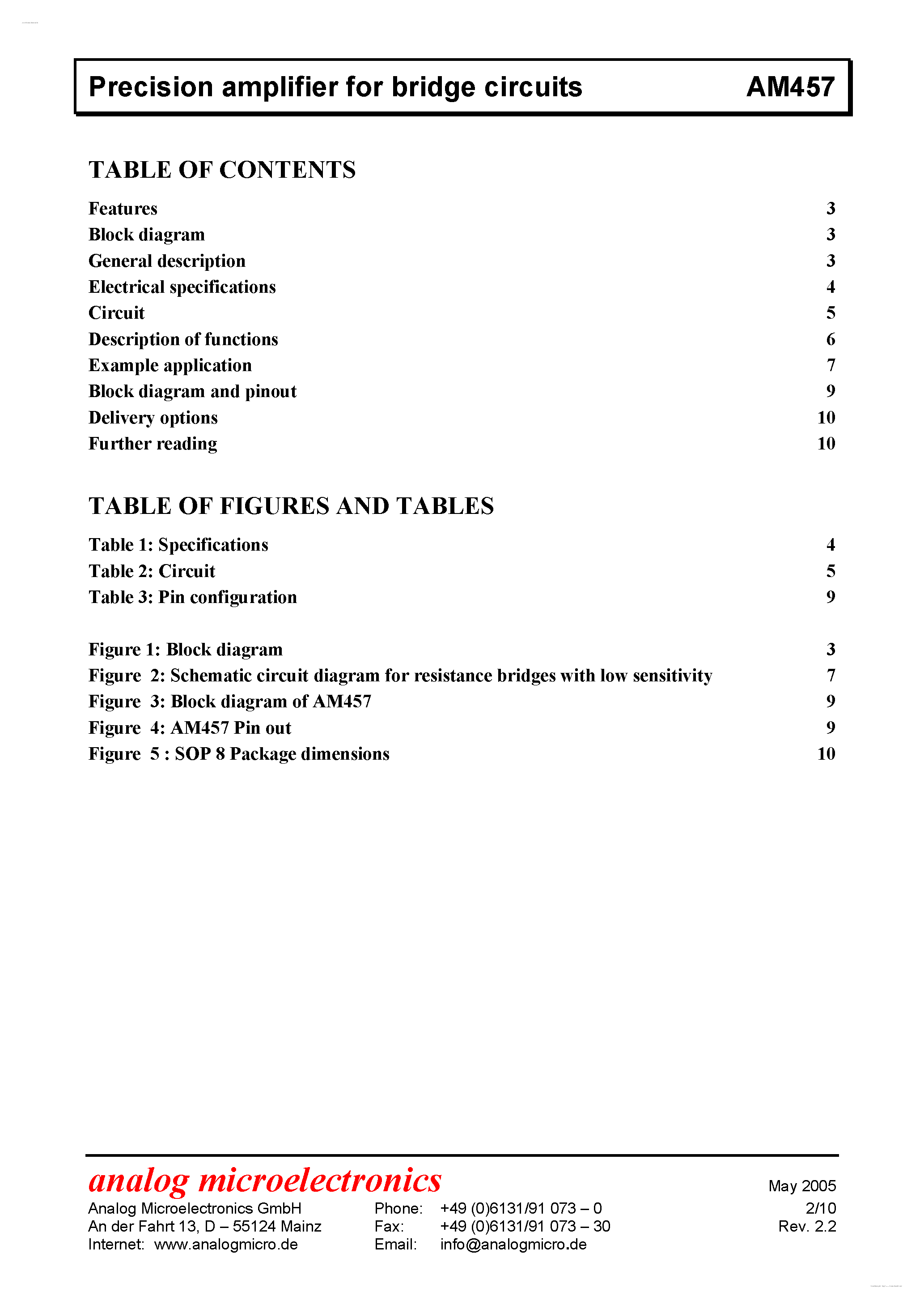 Даташит на микросхему AM457 страница 2 Даташит AM457 - Precision amplifier страница 2