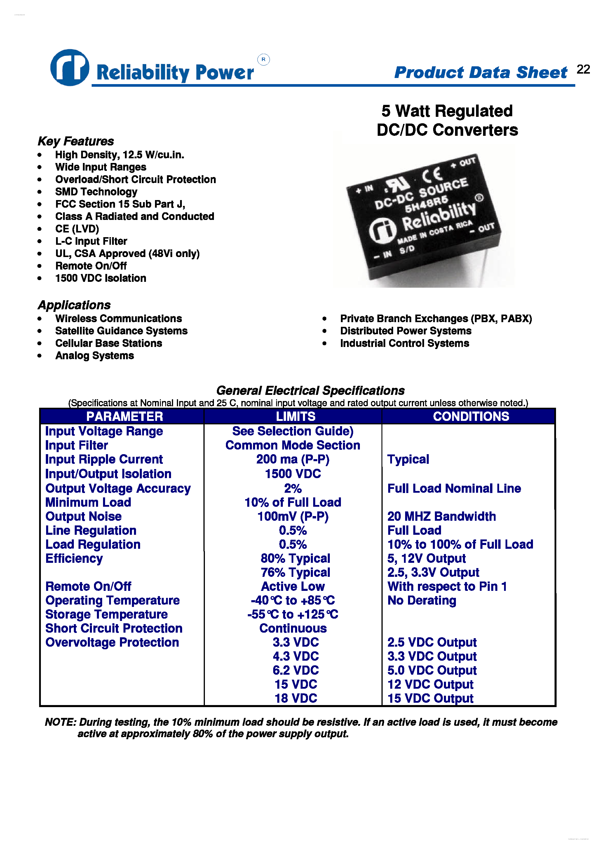 Datasheet 5H48R12 page 1 Datasheet 5H48R12 - page 1