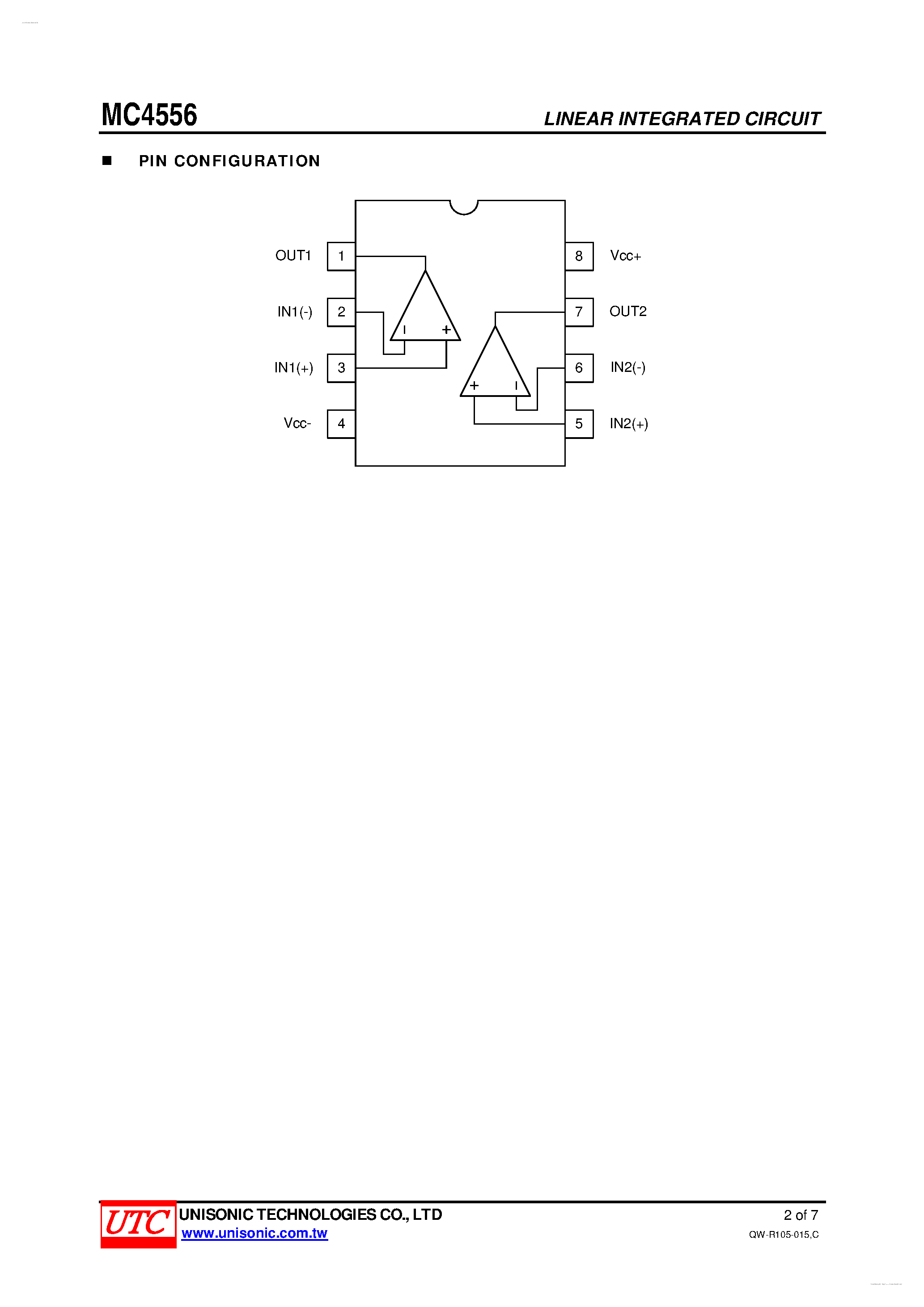 Даташит MC4556 - DUAL OPERATIONAL AMPLIFIER страница 2