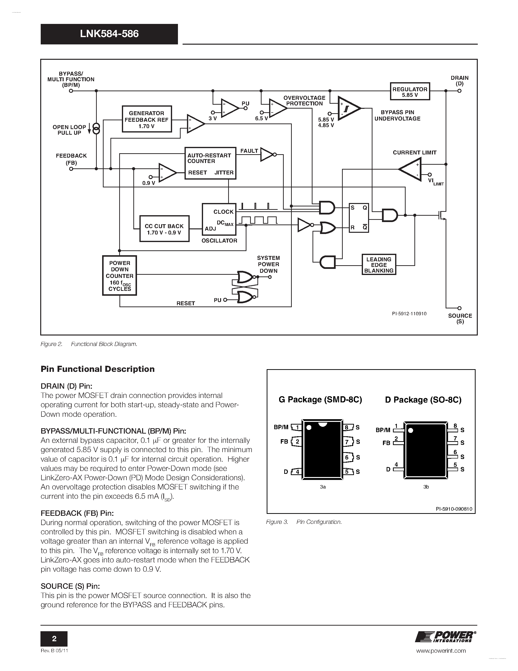 Даташит на микросхему LNK584 страница 2 Даташит LNK584 - (LNK584 - LNK586) Zero Standby Consumption Integrated Off-Line Switcher страница 2