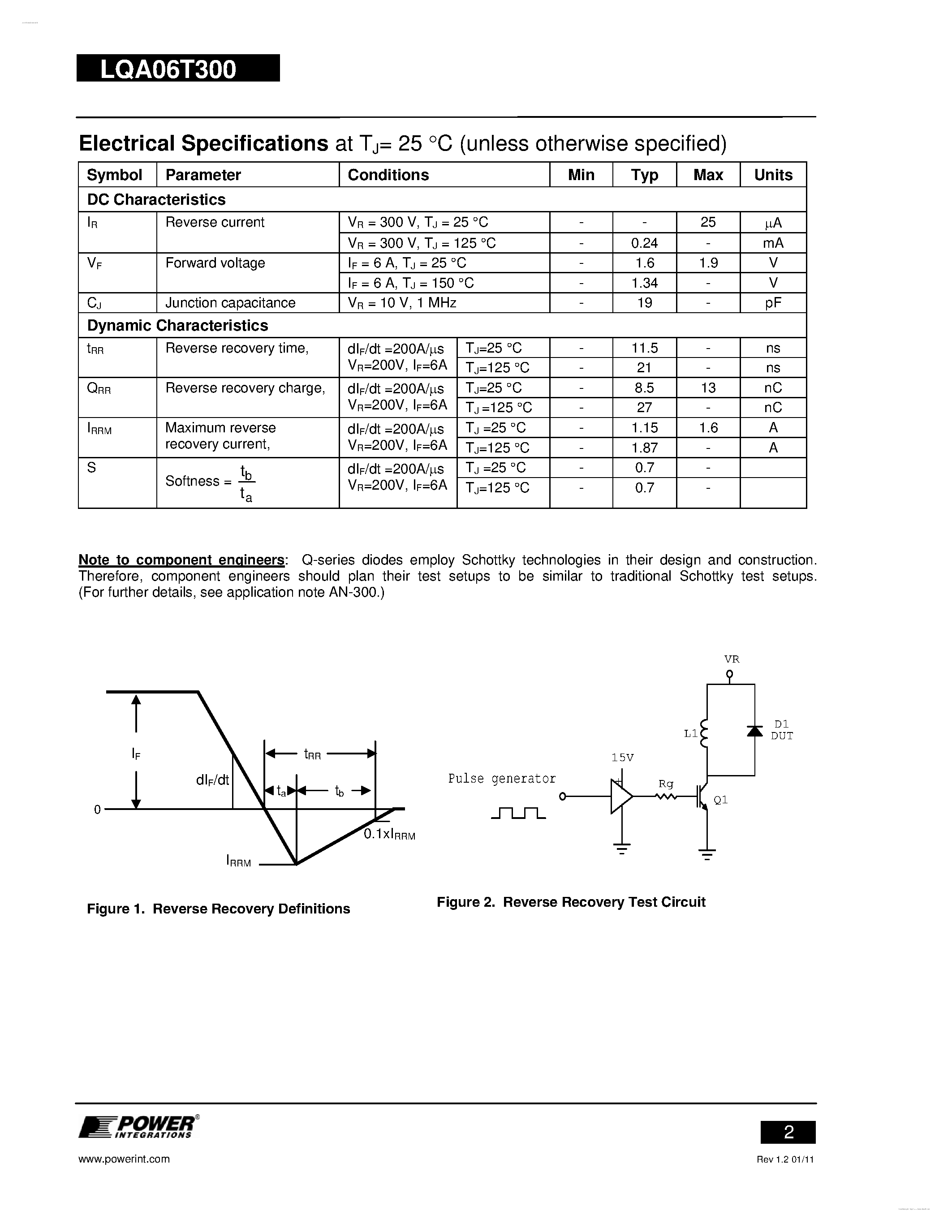 Datasheet LQA06T300 - Q-Series PFC Diode page 2