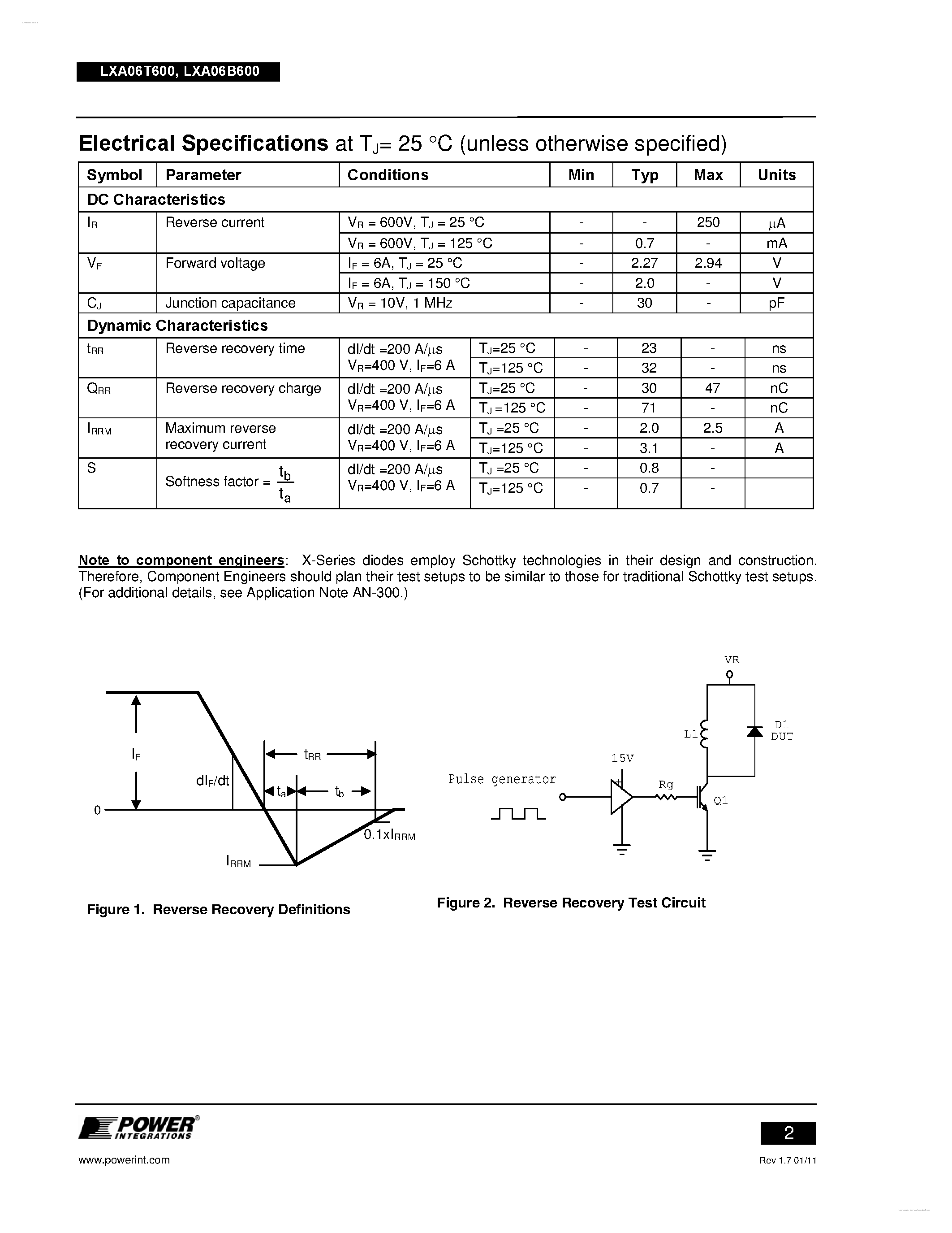 Datasheet LXA06B600 - X-Series PFC Diode page 2