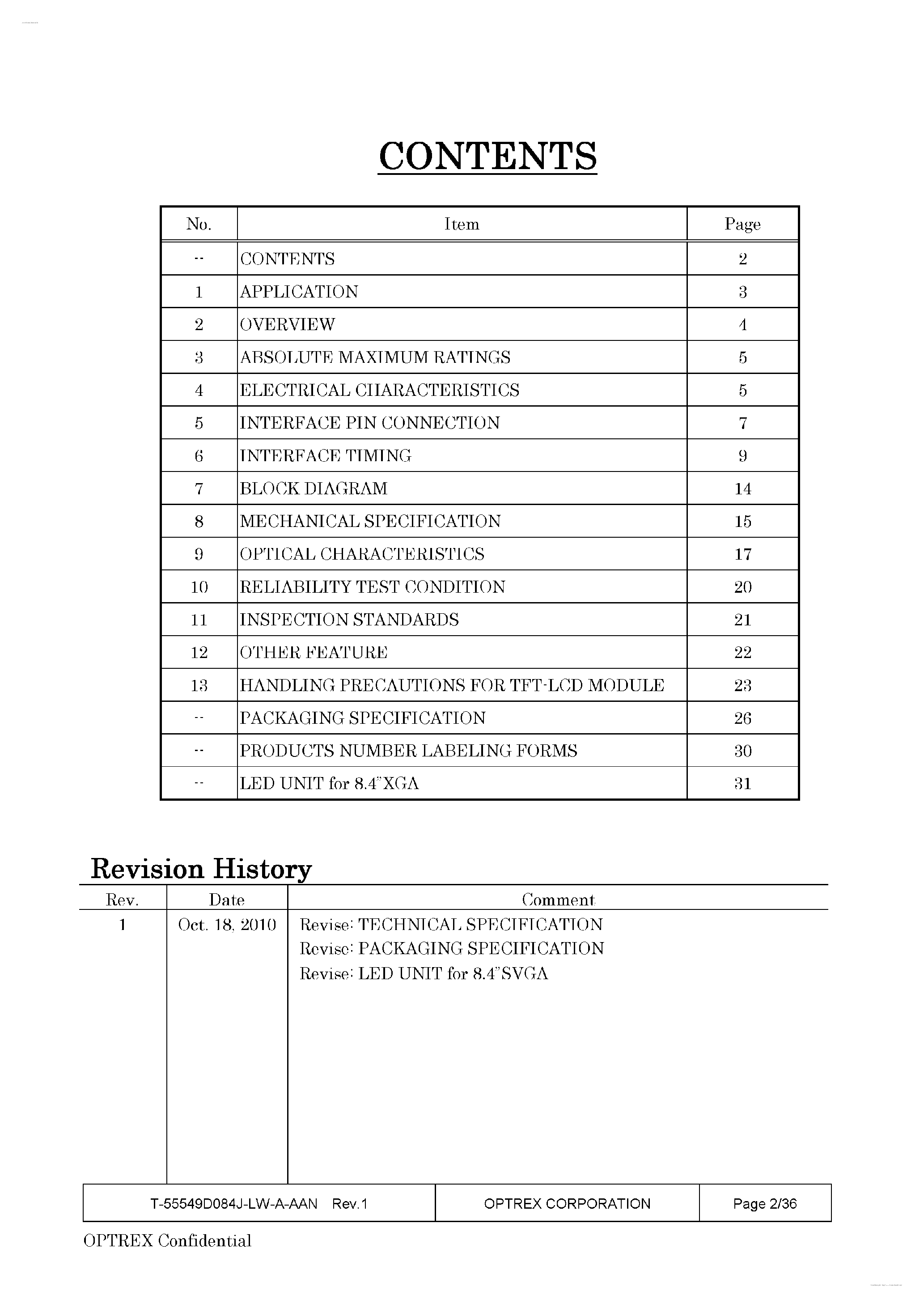 Datasheet T-55549084J-LW-A-AAN - Display Module page 2