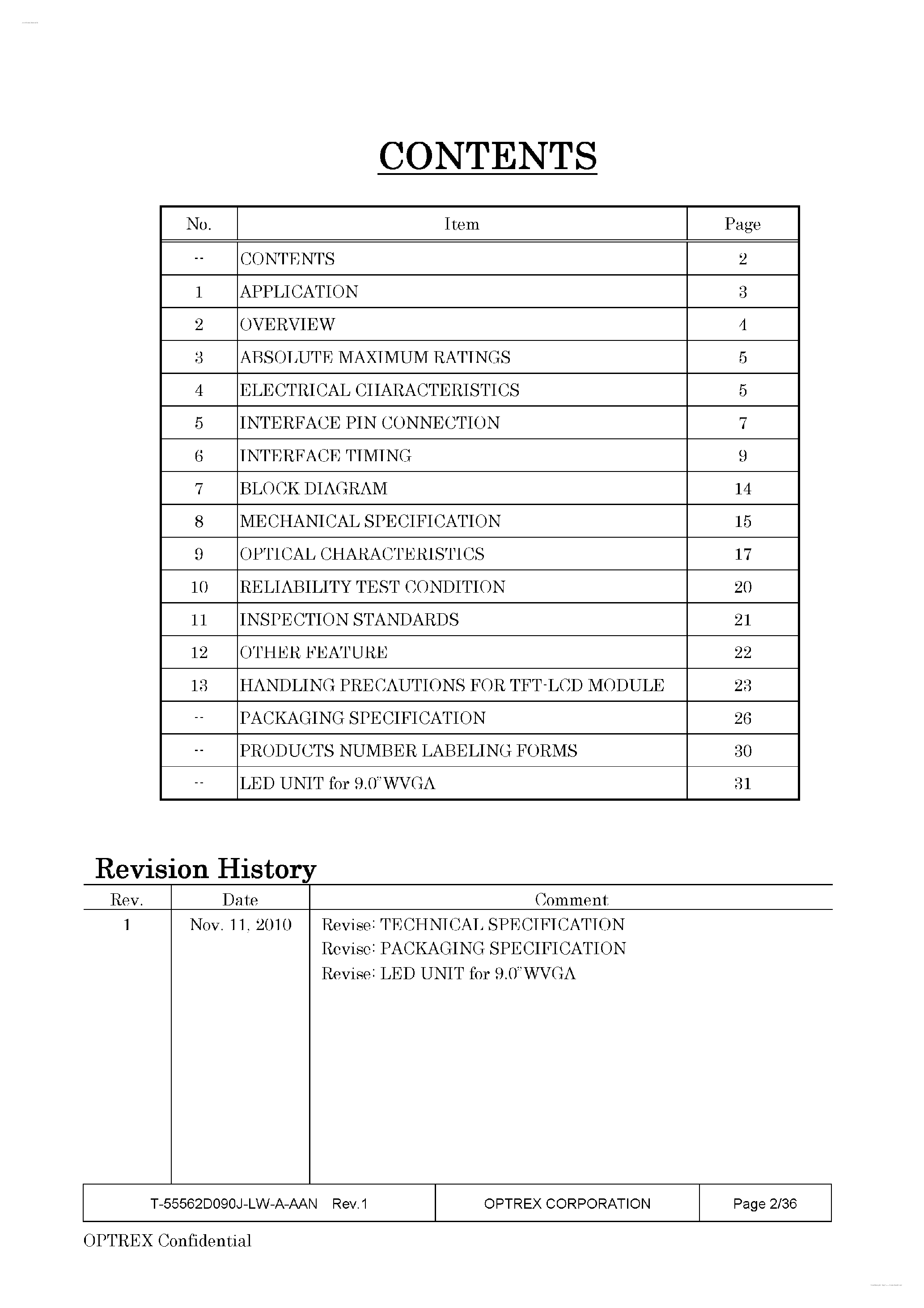 Datasheet T-55562D090J-LW-A-AAN - Display Module page 2