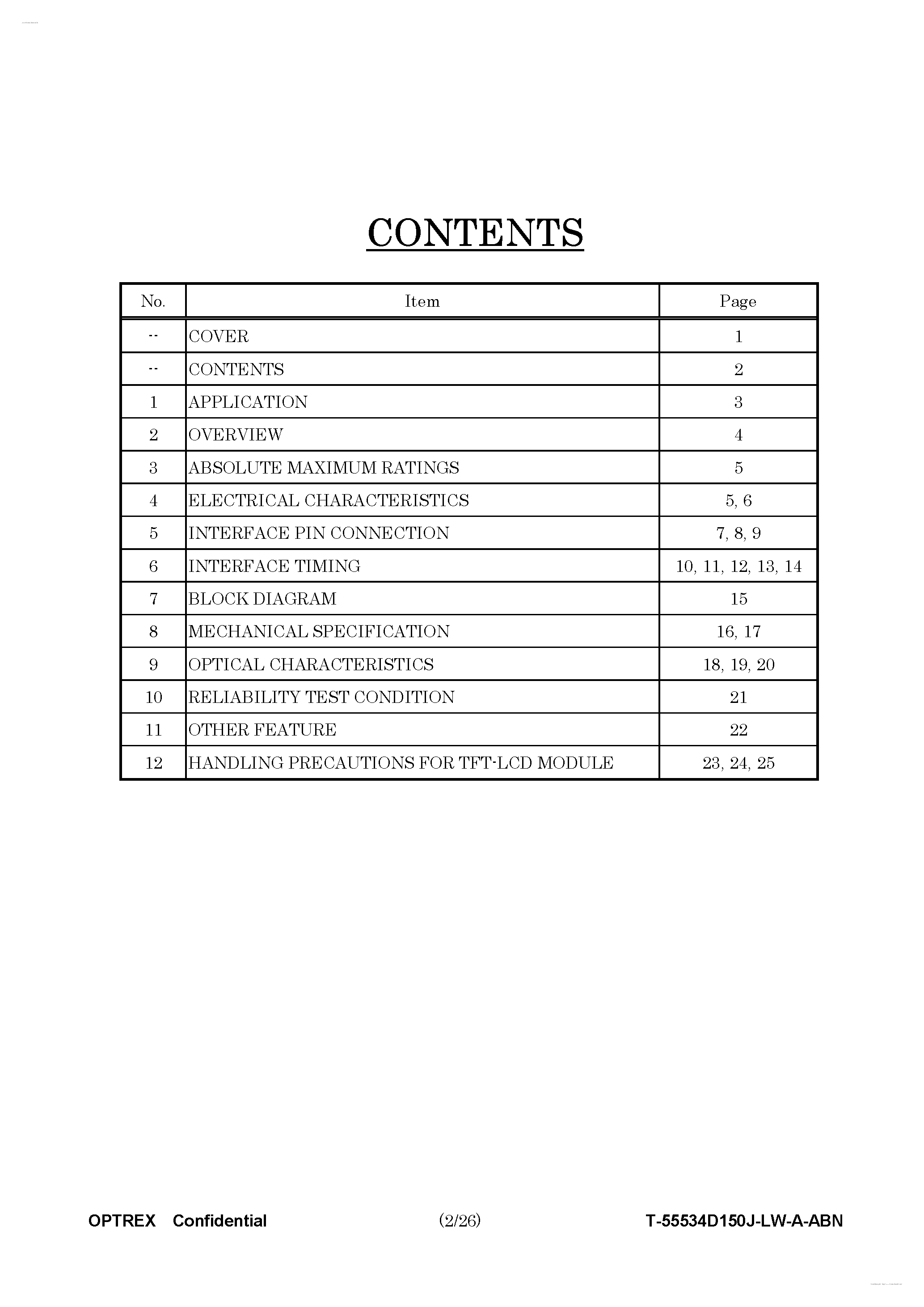 Даташит T-55534D150J-LW-A-ABN - Display Module страница 2