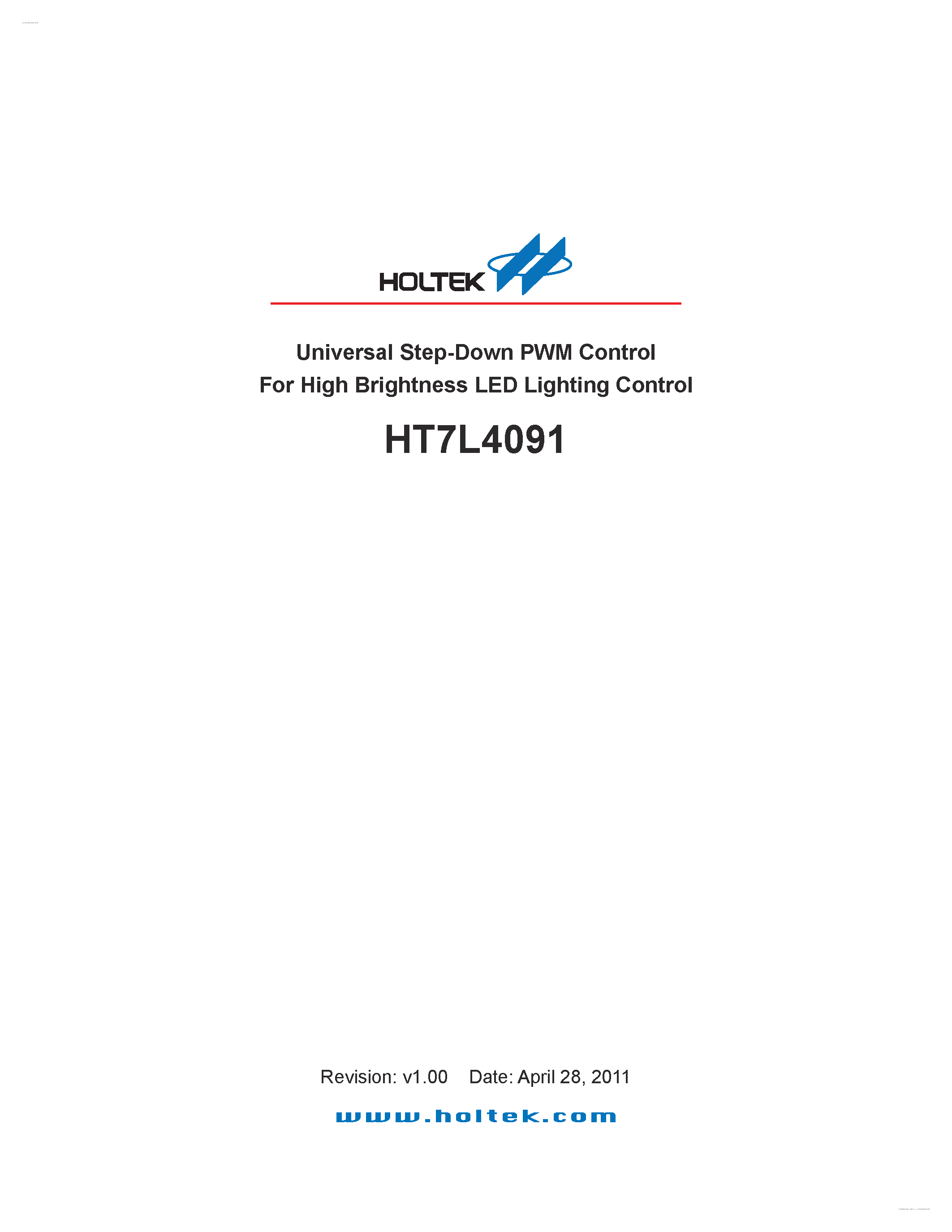 Даташит на микросхему HT7L4091 страница 1 Даташит HT7L4091 - Universal Step-Down PWM Control страница 1