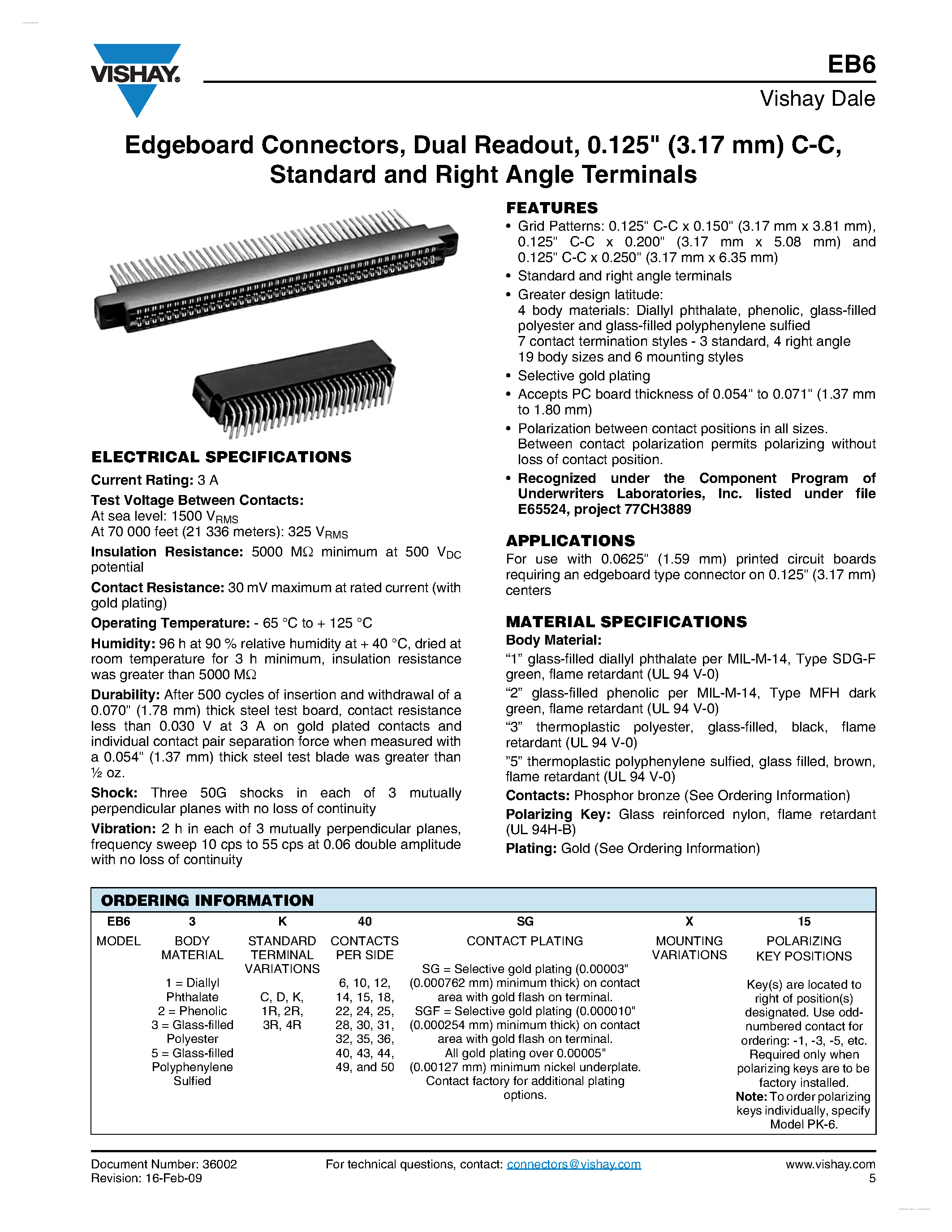 Даташит EB6 - Edgeboard Connectors страница 1