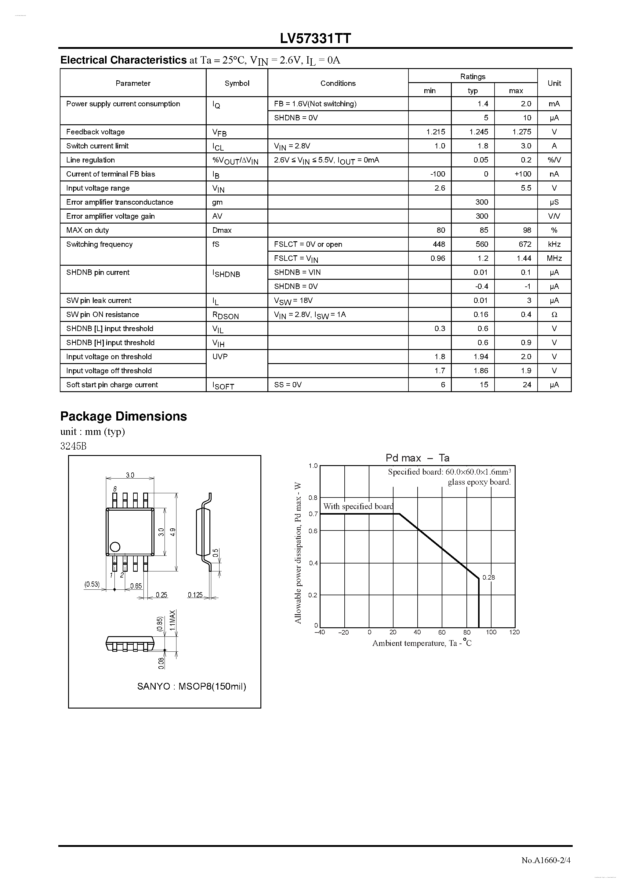 Datasheet LV57331TT - Switching Regulator page 2