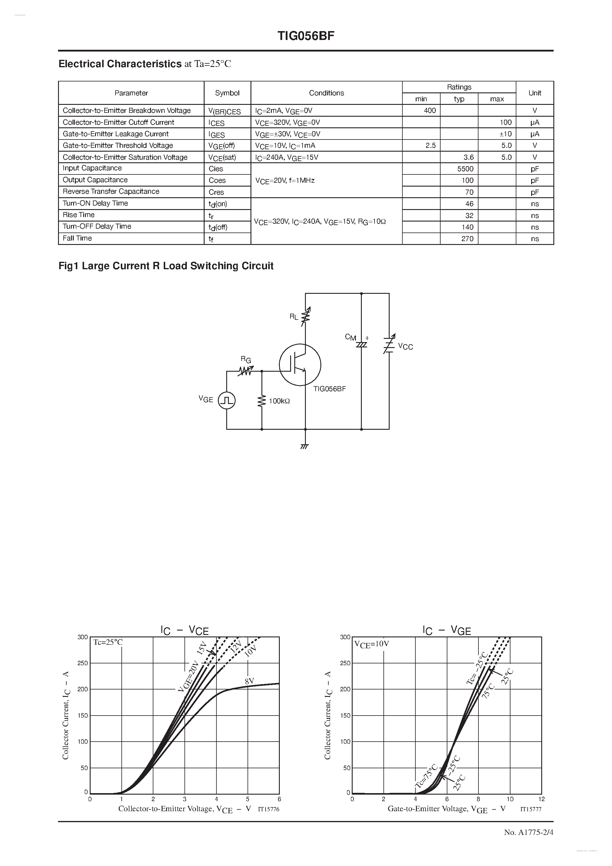 Datasheet TIG056BF - N-Channel IGBT page 2
