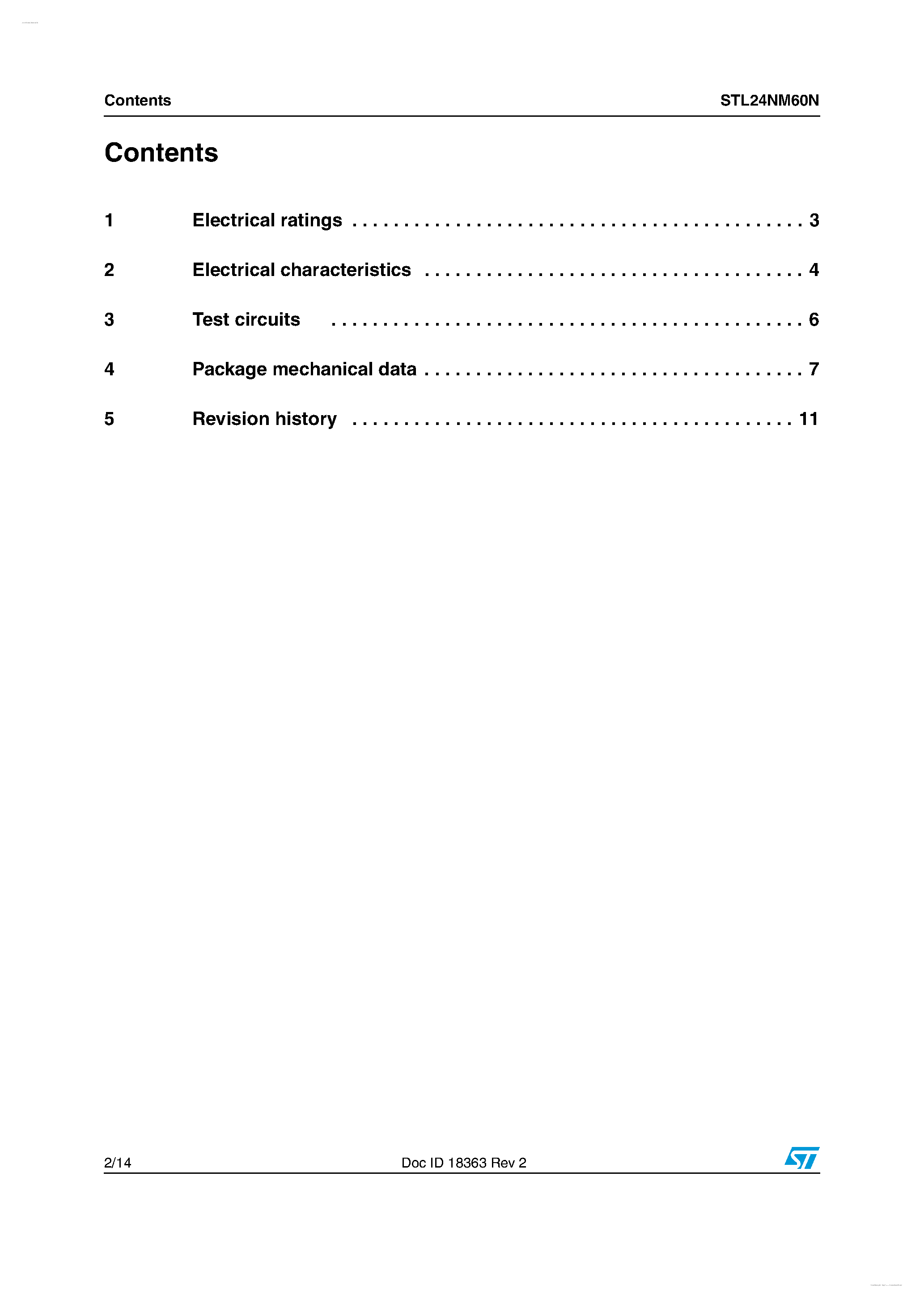 Datasheet STL24NM60N - N-channel Power MOSFET page 2