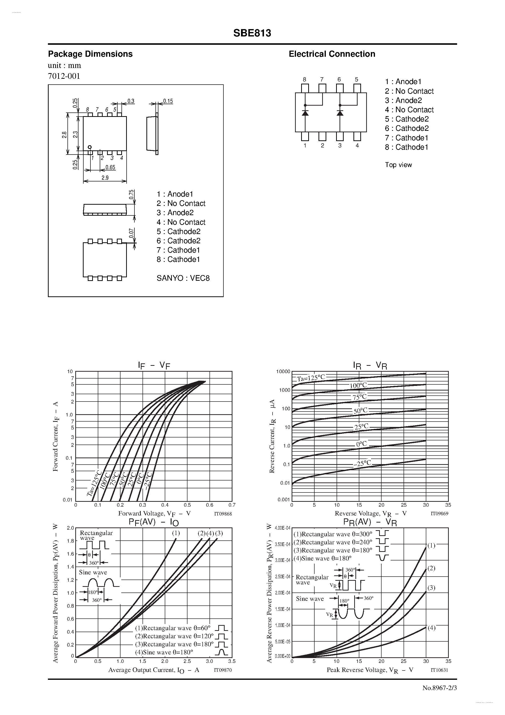 Datasheet SBE813 page 2 Datasheet SBE813 - Rectifier page 2